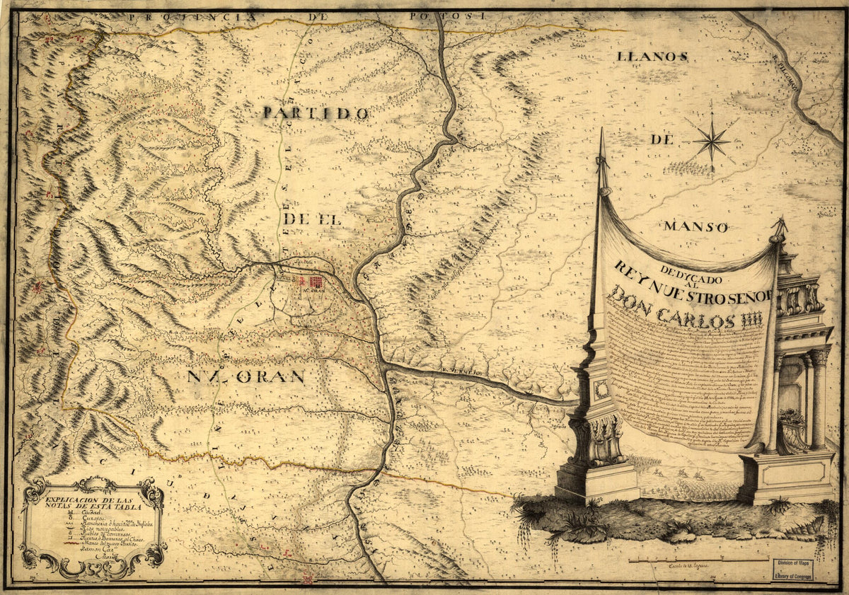 Plan Topografico Del Valle De Centa 1794 by Relic Map Company