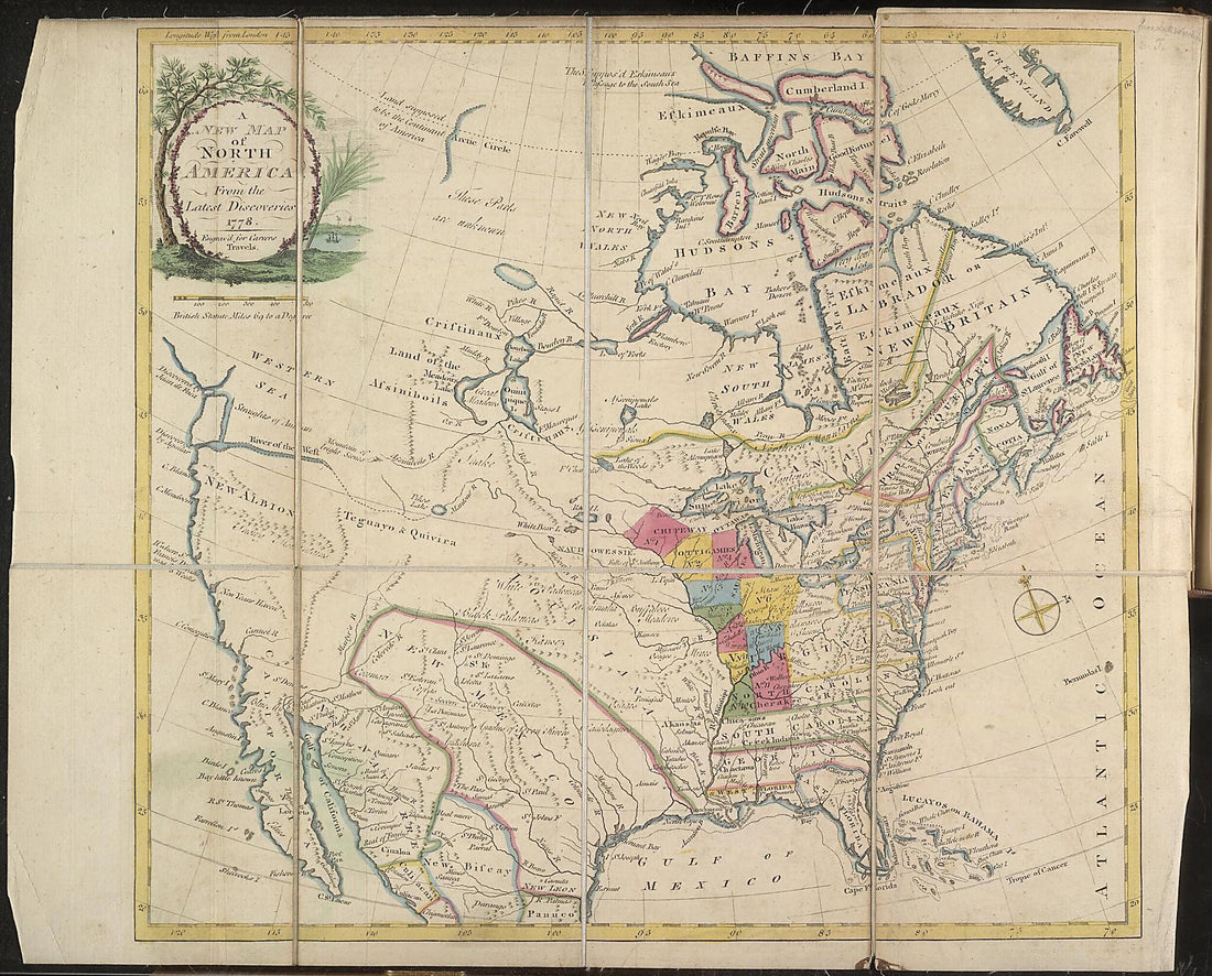This old map of A New Map of North America : from Latest Discoveries, 1778 from 1781 was created by Jonathan Carver in 1781