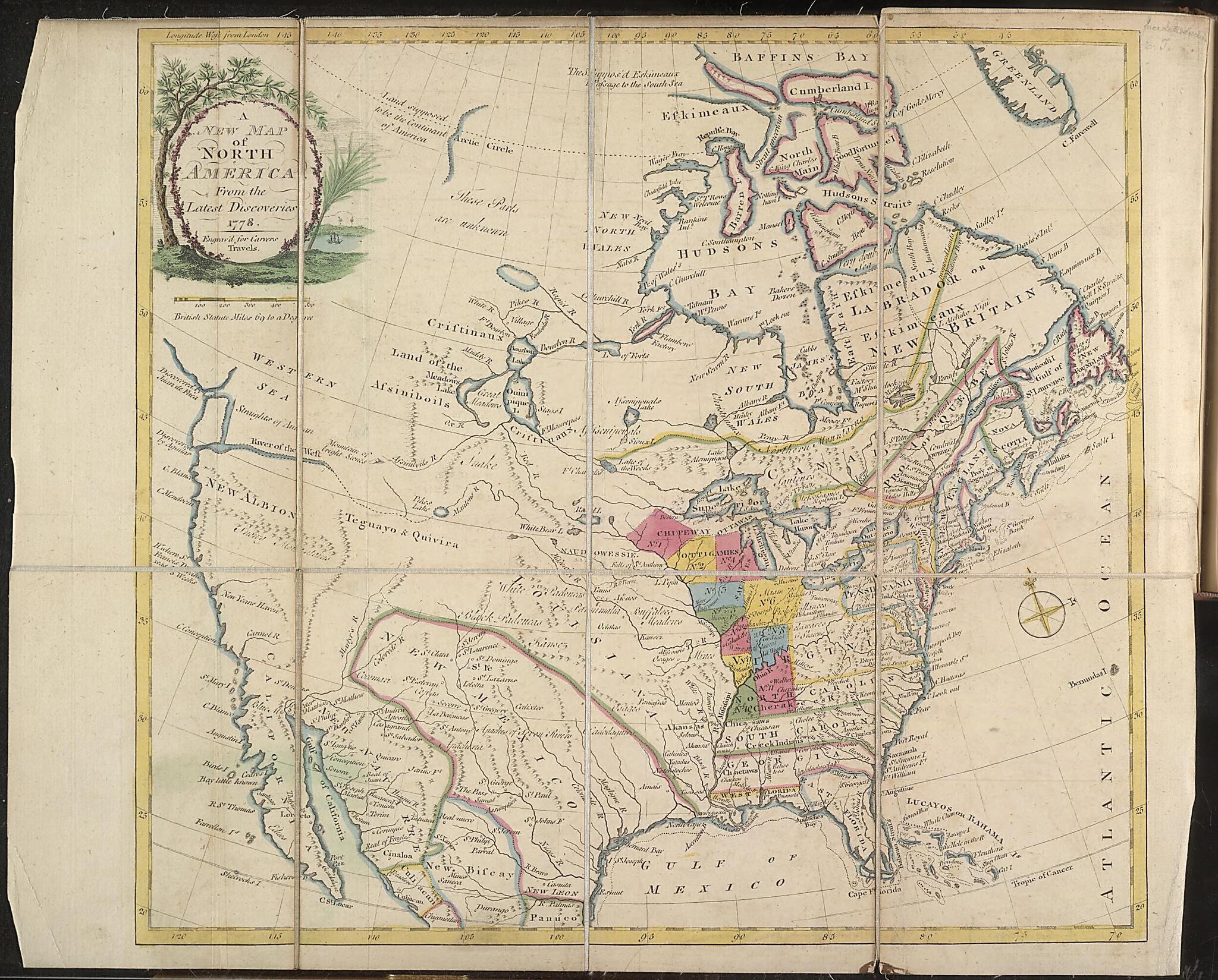 This old map of A New Map of North America : from Latest Discoveries, 1778 from 1781 was created by Jonathan Carver in 1781