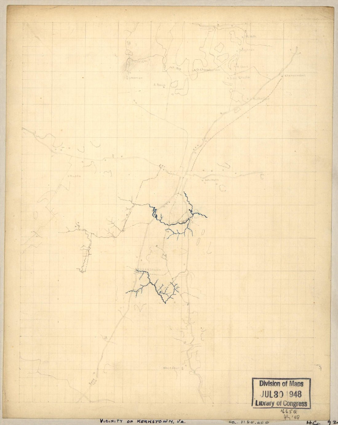This old map of Sketch of the Vicinity of Kernstown, Va. from 1862 was created by in 1862