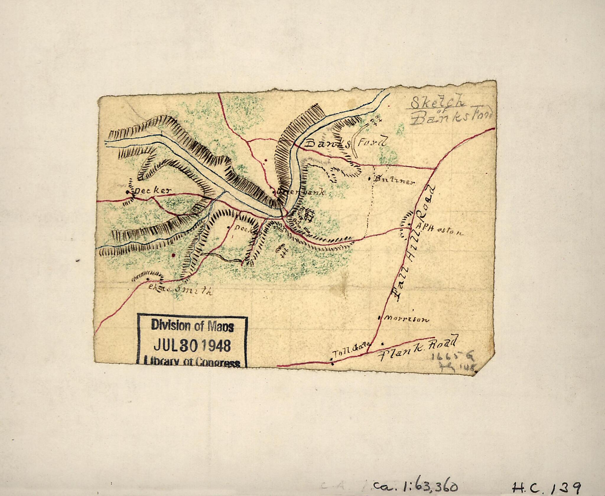 This old map of Sketch of Banks Ford from 1863 was created by in 1863