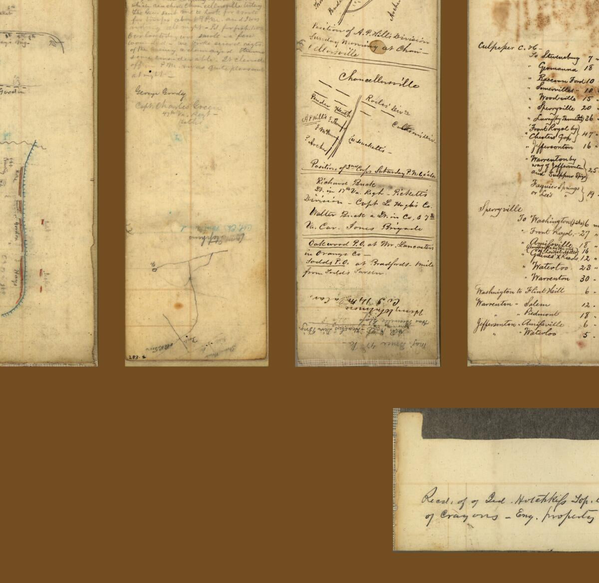 This old map of Memoranda of J. Hotchkiss, Top. Eng., Hd. Qrs., 2nd Corps, A.N.Va. : Chancellorsville, Virginia from 1863 was created by Jedediah Hotchkiss in 1863