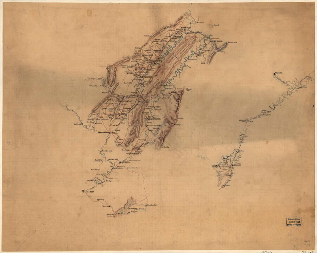 This old map of Map of the Shenandoah Valley, from Front Royal and Middletown to Staunton, Etc. from 1860 was created by in 1860