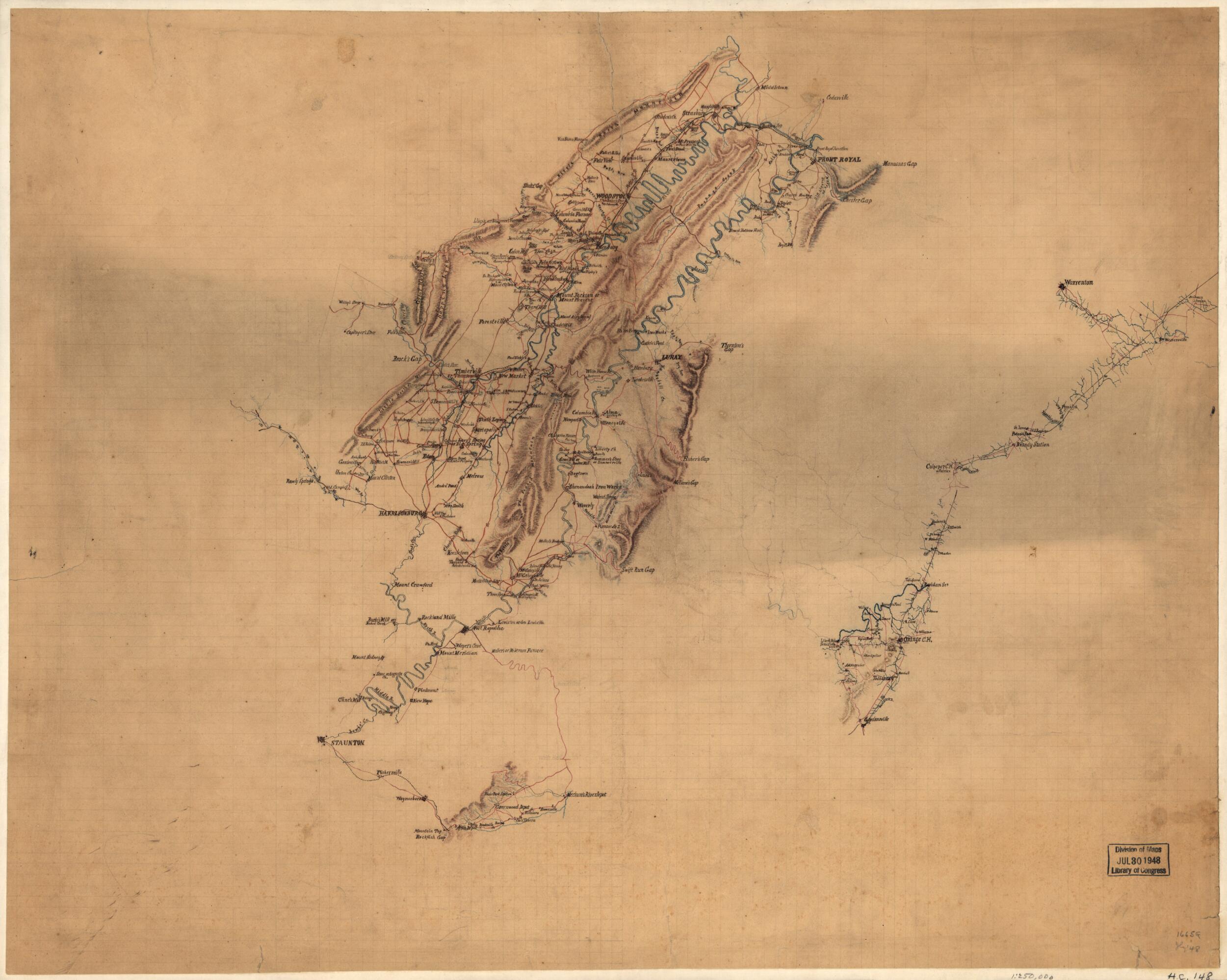 This old map of Map of the Shenandoah Valley, from Front Royal and Middletown to Staunton, Etc. from 1860 was created by in 1860