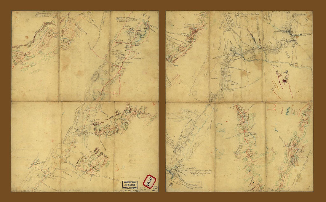 This old map of Sketches of Roads In the Shenandoah Valley Between Winchester and Woodstock, Virginia from 1863 was created by in 1863