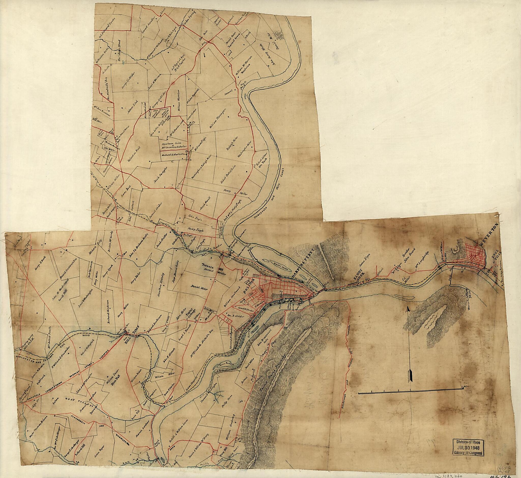 This old map of Vicinity of Harpers Ferry from 1864 was created by in 1864