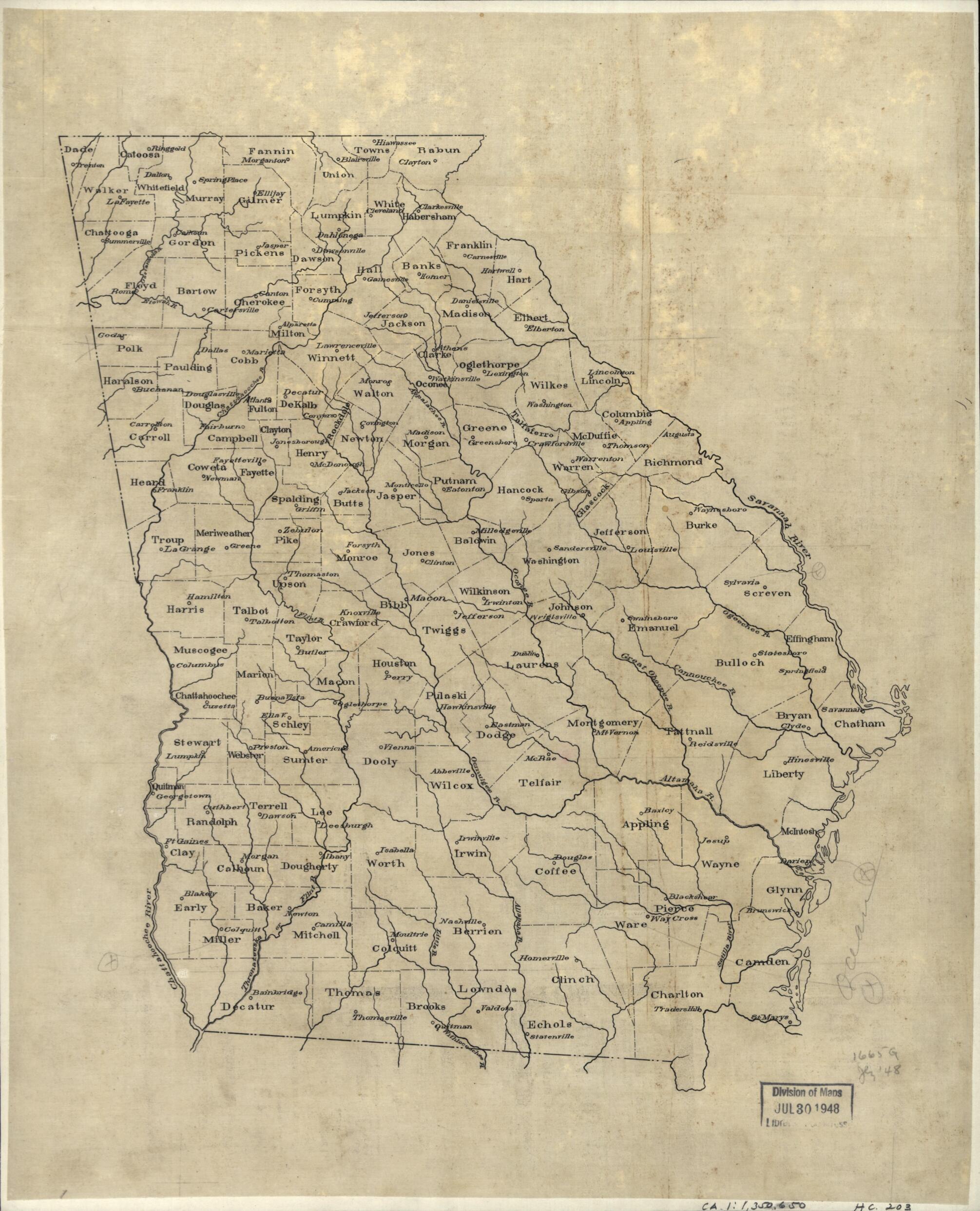 This old map of Base Map of Georgia from 1893 was created by in 1893