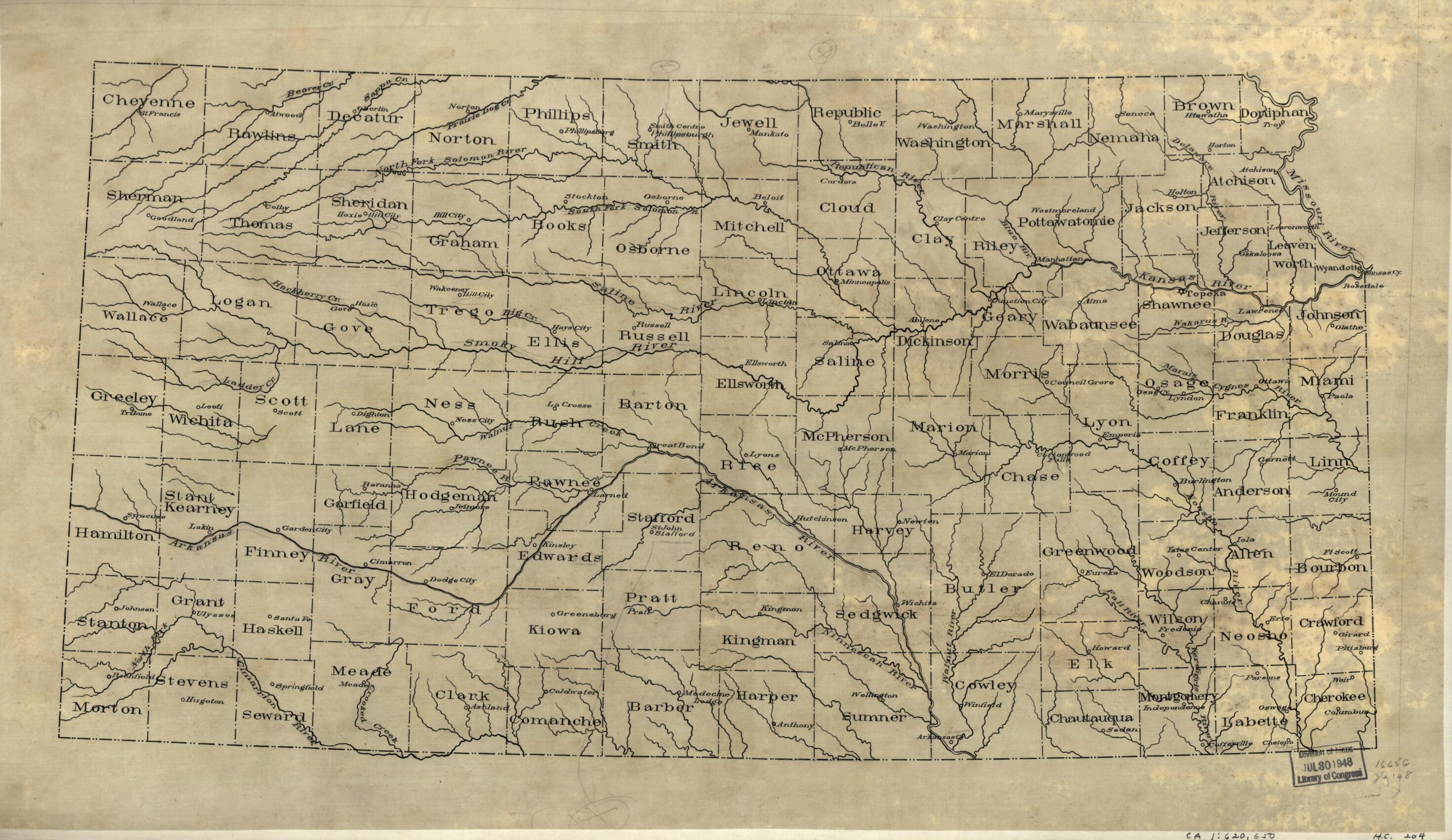 This old map of Base Map of Kansas from 1893 was created by in 1893