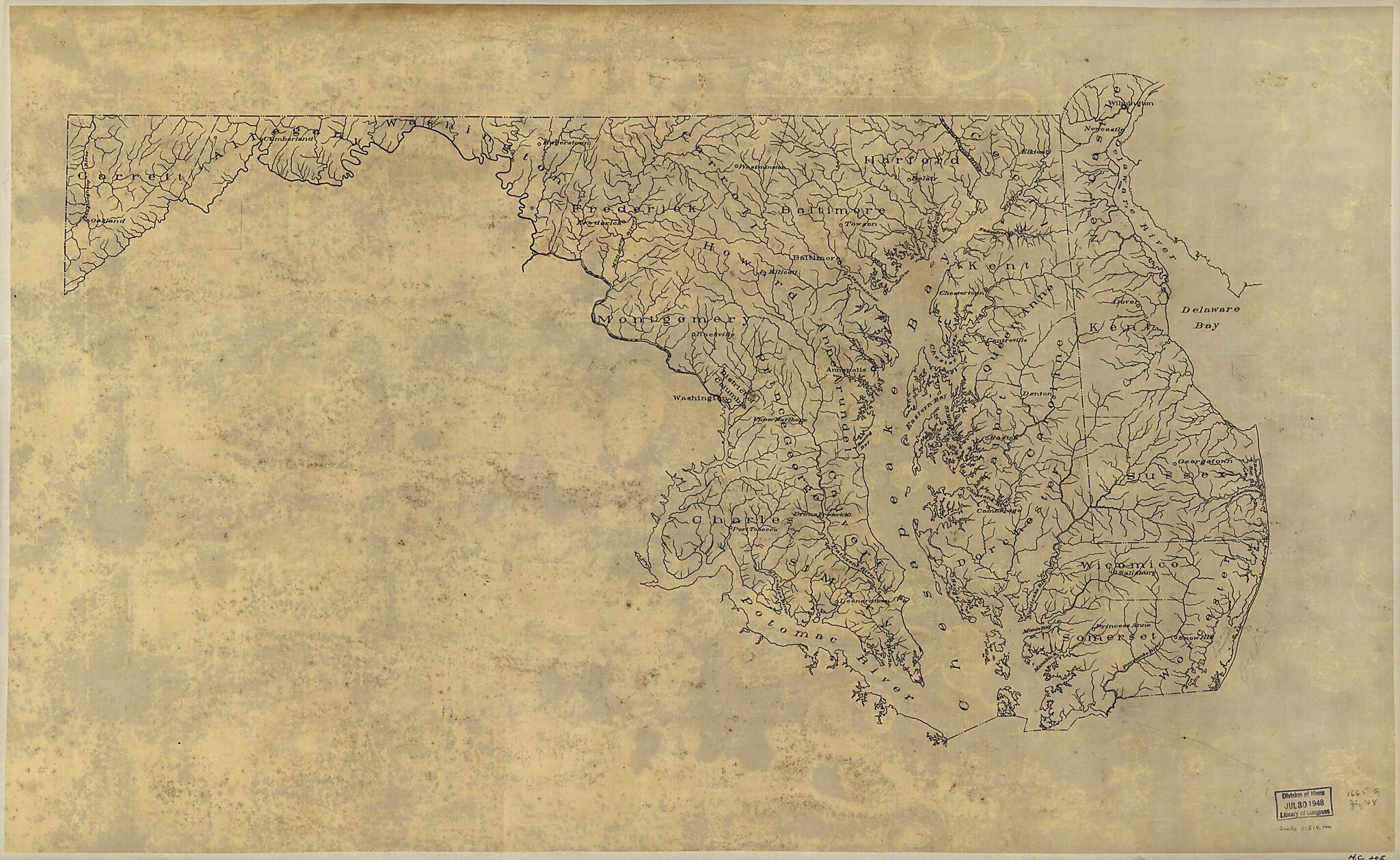 This old map of Base Map of Maryland from 1893 was created by in 1893