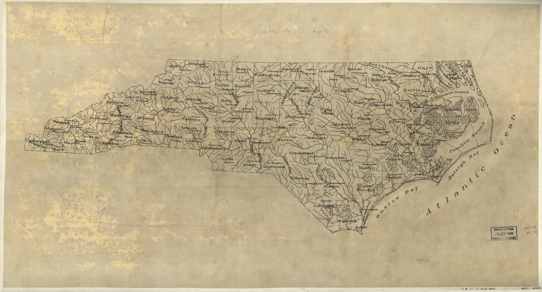 This old map of Base Map of North Carolina from 1893 was created by in 1893