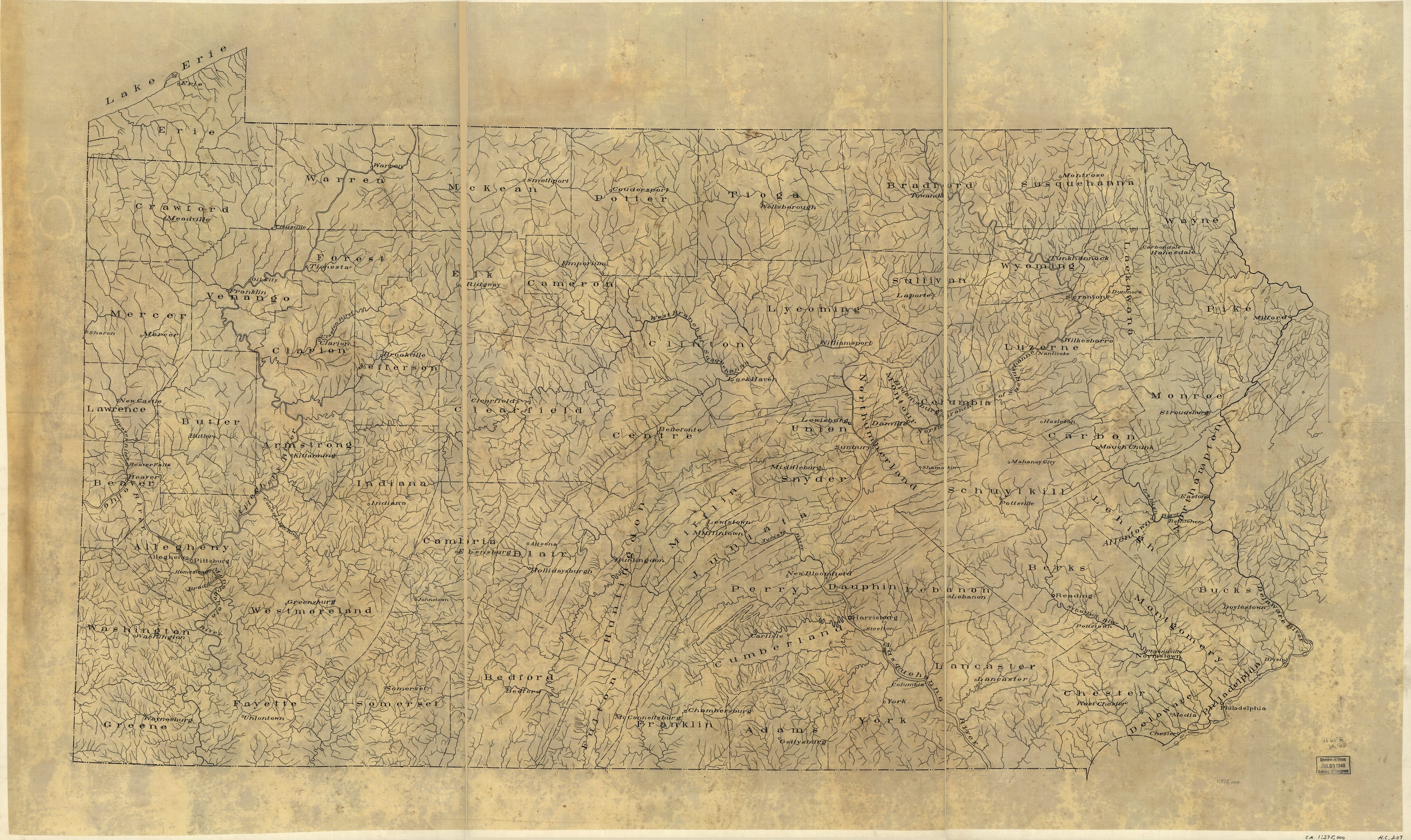 This old map of Base Map of Pennsylvania from 1893 was created by in 1893