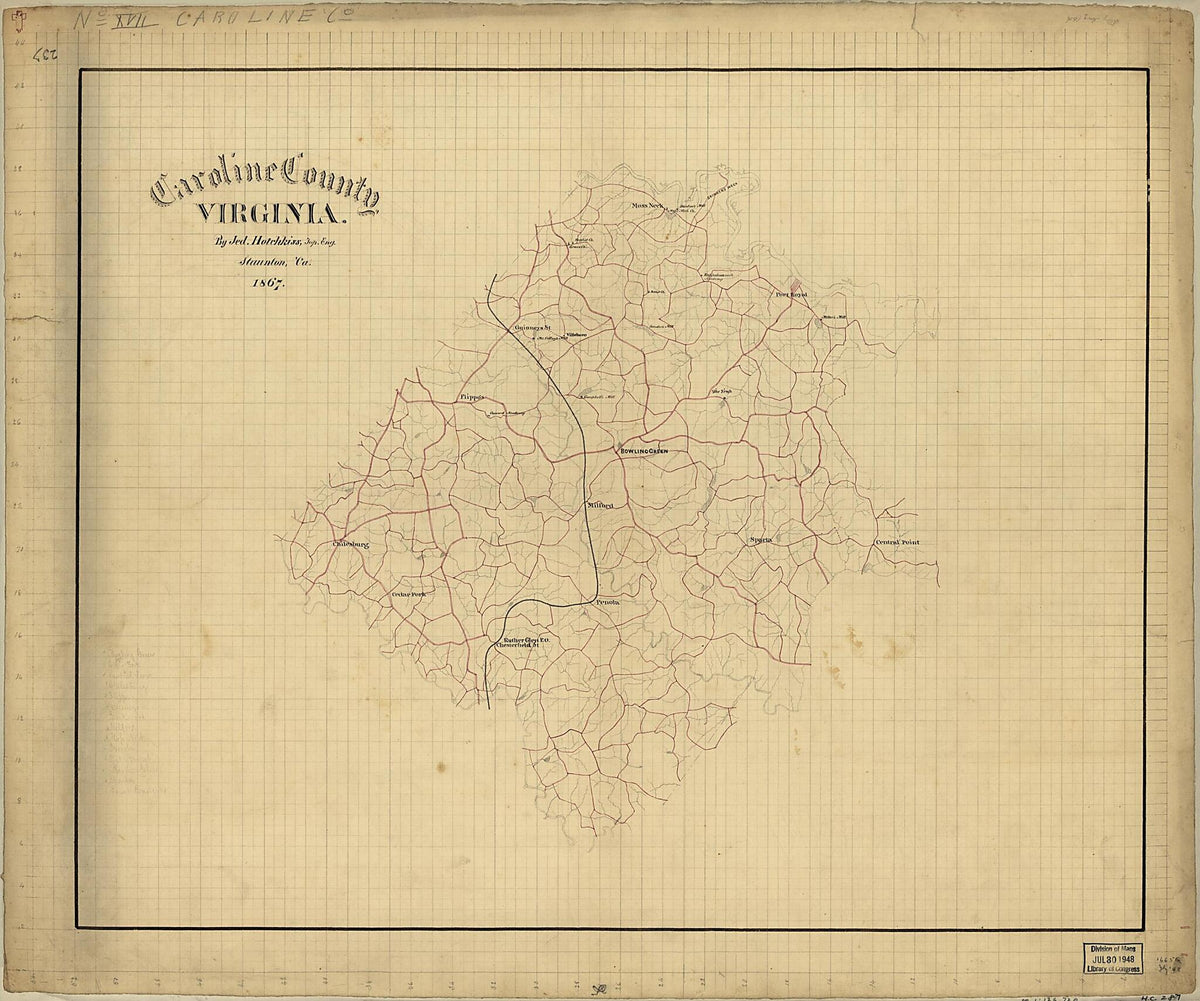 Caroline County, Virginia 1867 by Relic Map Company