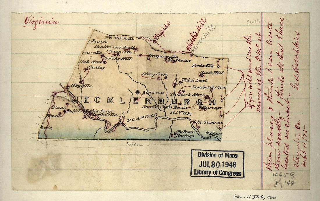 This old map of Virginia : Mecklenburgh i.e. Mecklenburg from 1870 was created by Jedediah Hotchkiss in 1870