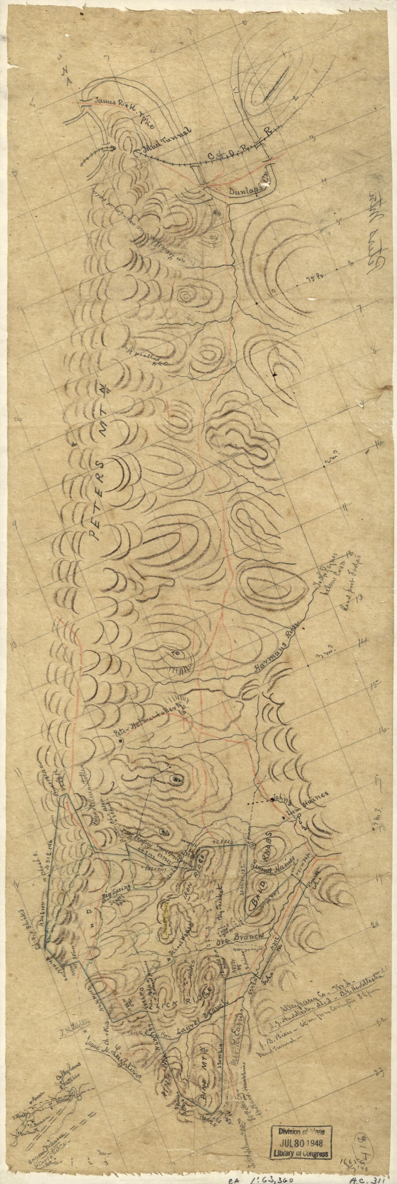 Alleghany Co. 780 A. (Alleghany County 780 Acres) 1870 by Relic Map Company