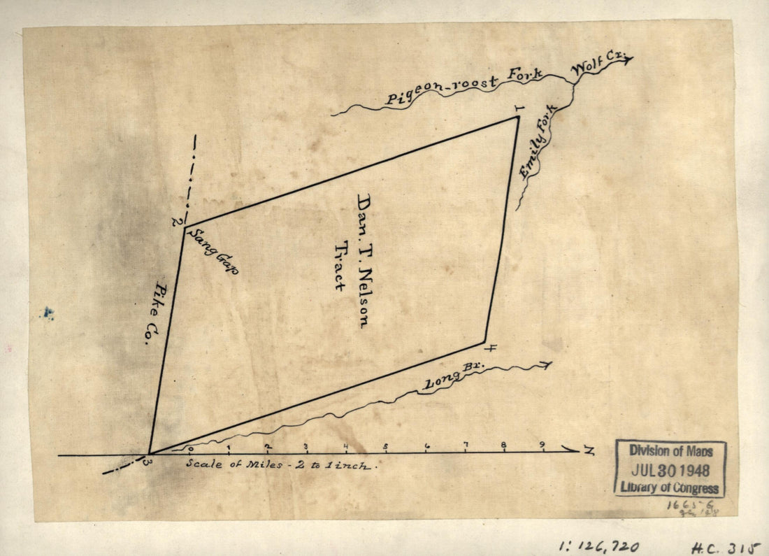 This old map of Plat of the Dan T. Nelson Tract of Land On Long Branch from 1870 was created by in 1870