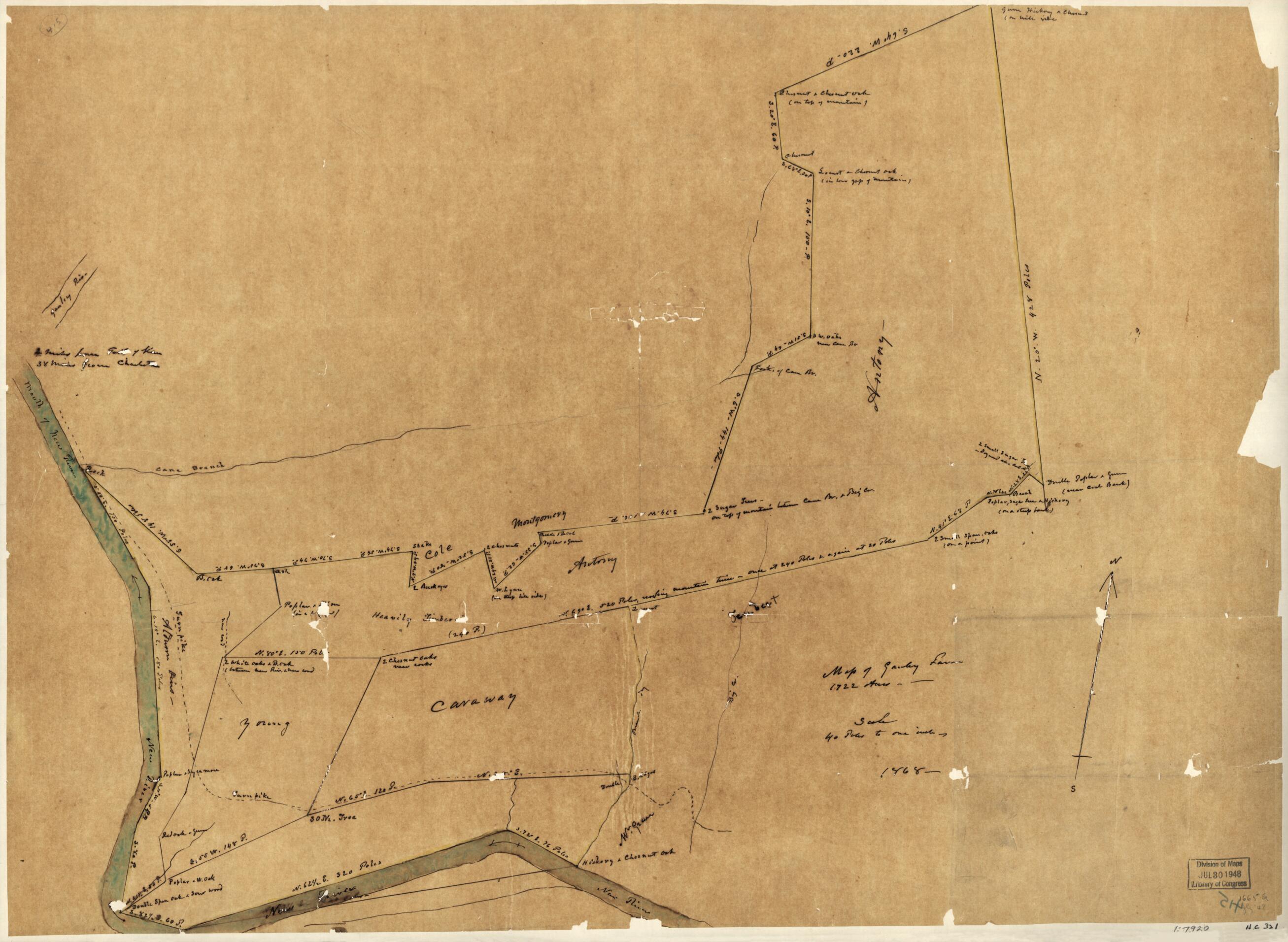 This old map of Map of Gauly Farm, 1722 Acres from 1868 was created by in 1868