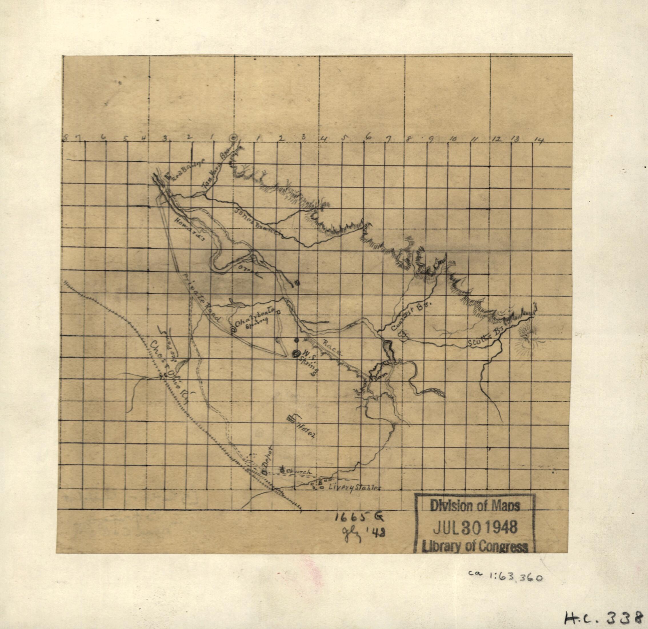 This old map of Sketch of White Sulphur Springs, W. Va. and Chalybeate Springs Near C. & O. R. R from 1880 was created by in 1880