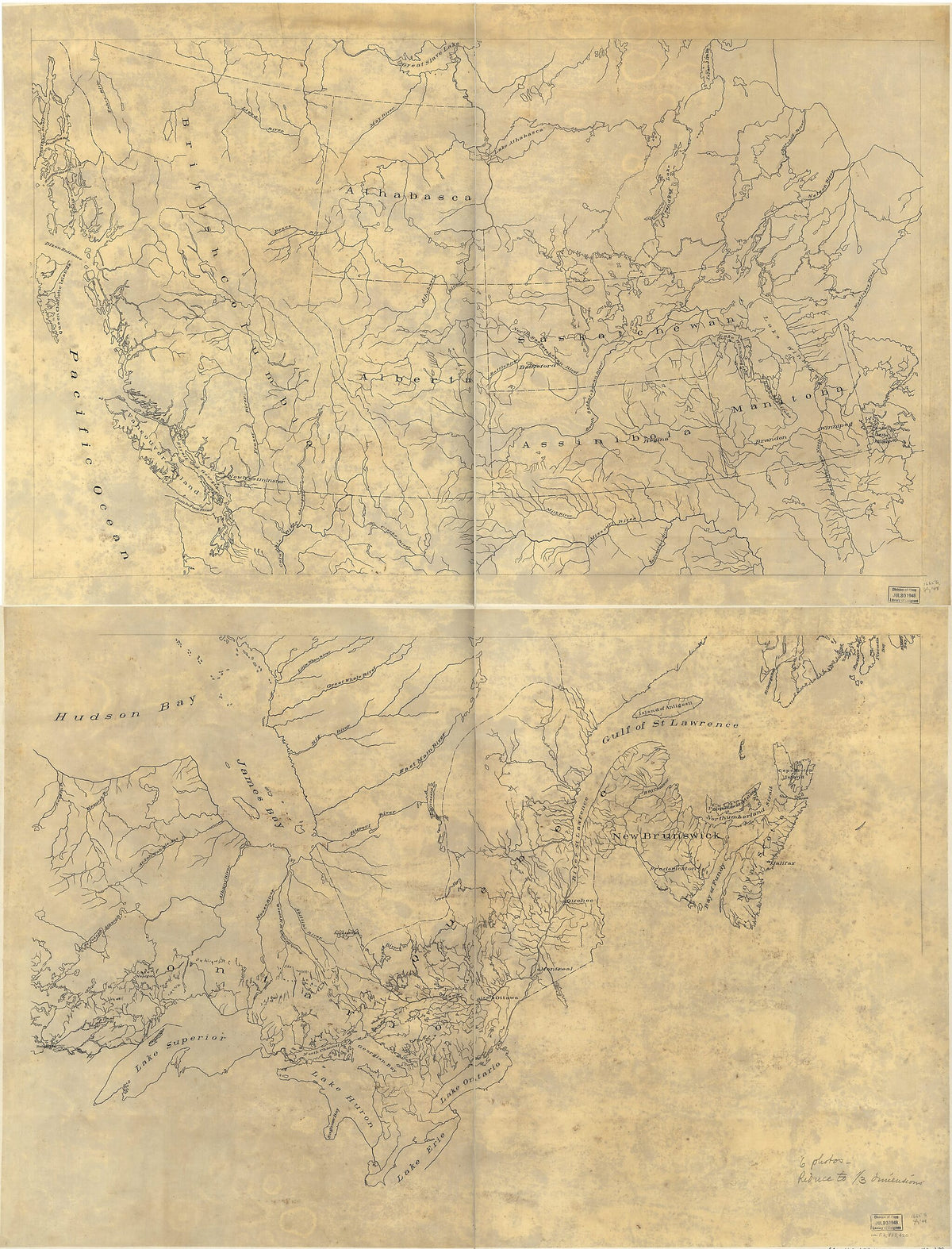 Outline Map of Canada 1893 by Relic Map Company