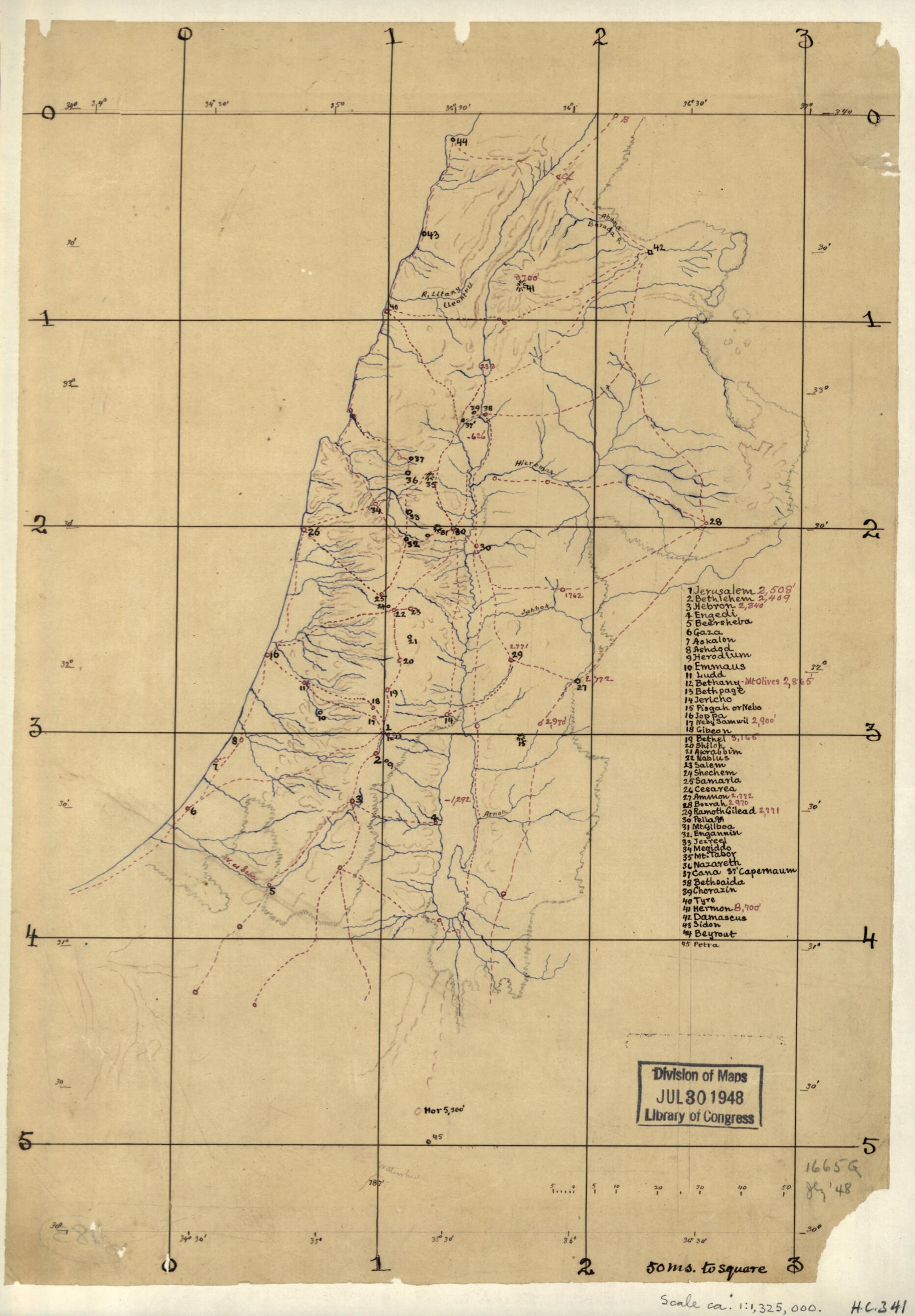 Sketch Map of Palestine 1880 by Relic Map Company