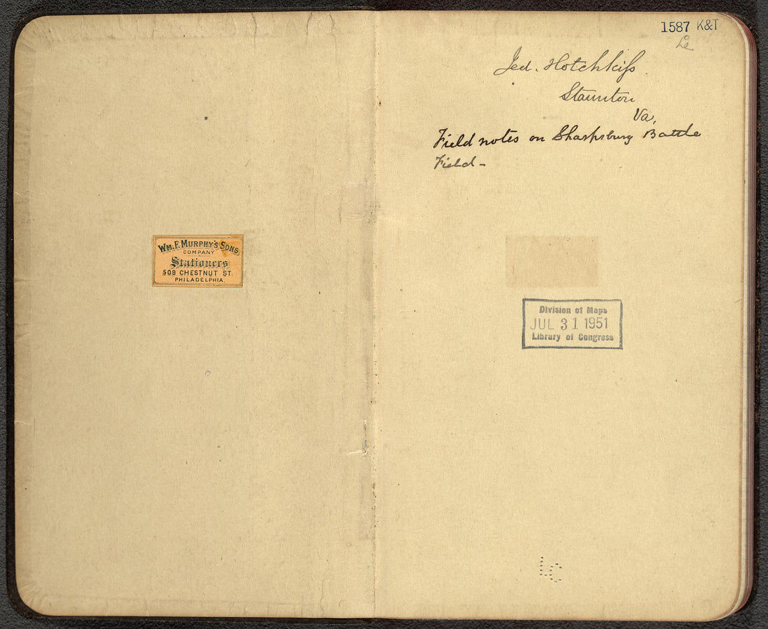 This old map of Field Notes On Sharpsburg Battle Field from 1894 was created by Jedediah Hotchkiss in 1894