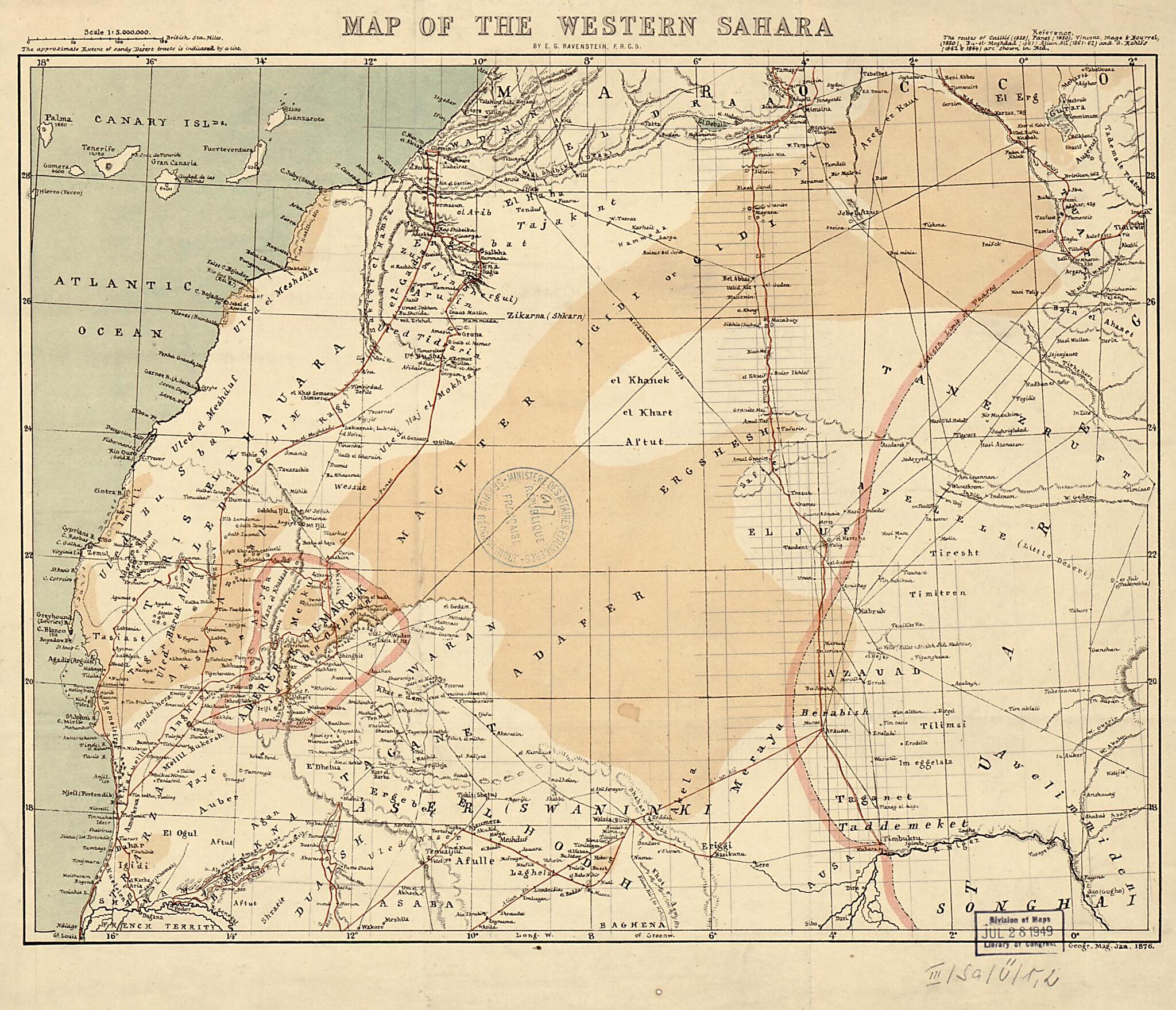 Map of the Western Sahara 1876 by Relic Map Company