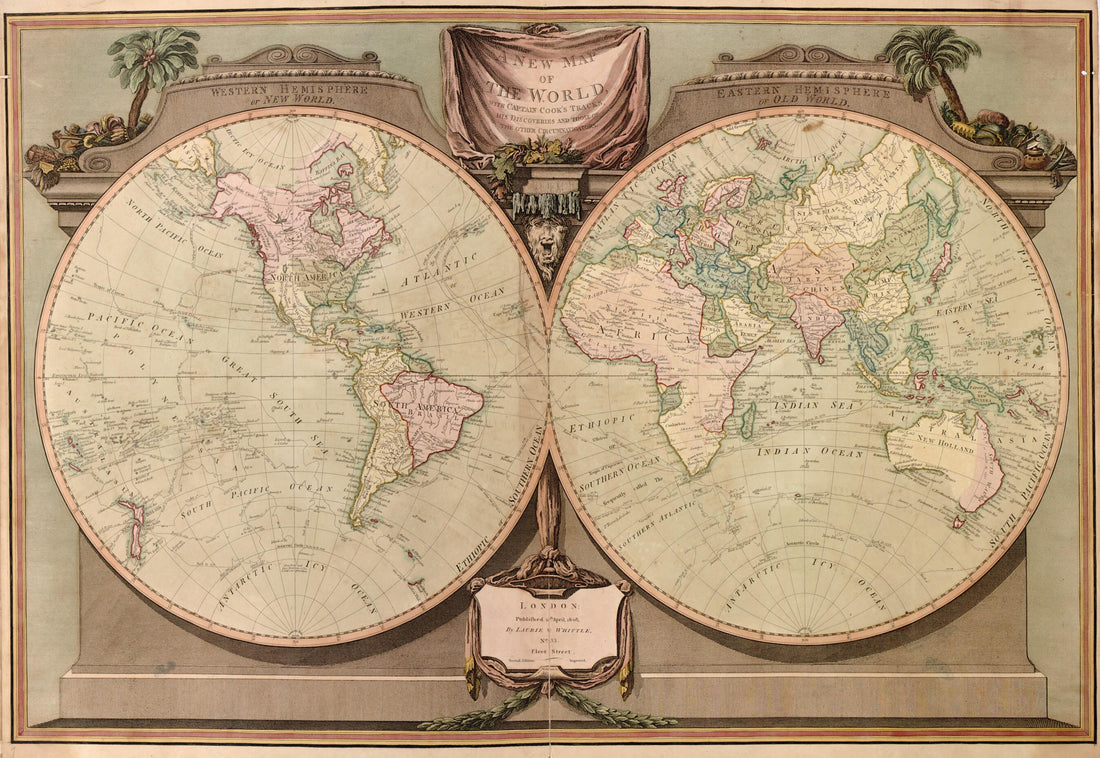 This old map of A New and Elegant Imperial Sheet Atlas, Comprehending General and Particular Maps of Every Part of the World : Principally Compiled from the Great French Atlas, and Others of the Most Distinguished Geographers In Europe, Forming the Compl