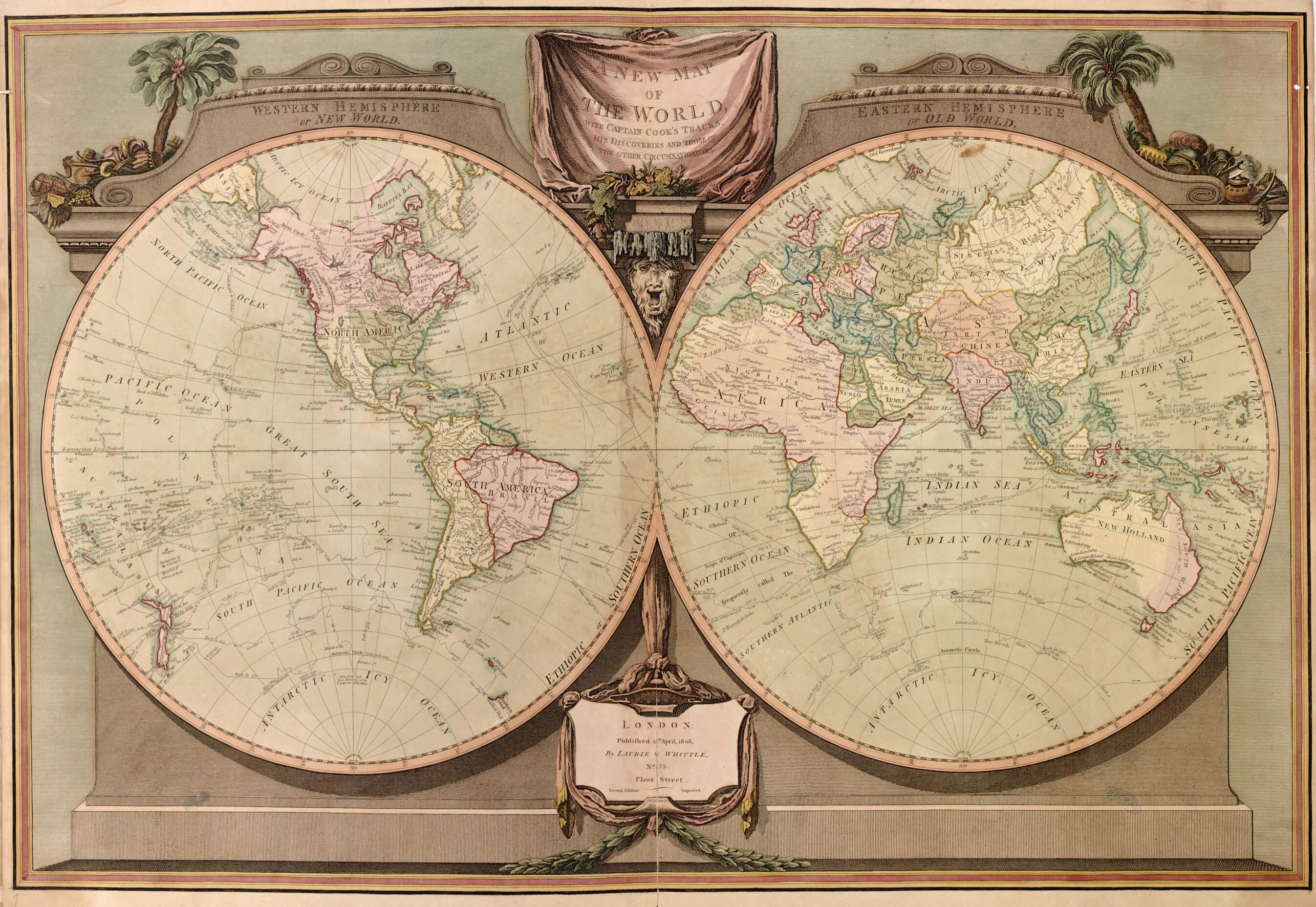 This old map of A New and Elegant Imperial Sheet Atlas, Comprehending General and Particular Maps of Every Part of the World : Principally Compiled from the Great French Atlas, and Others of the Most Distinguished Geographers In Europe, Forming the Compl