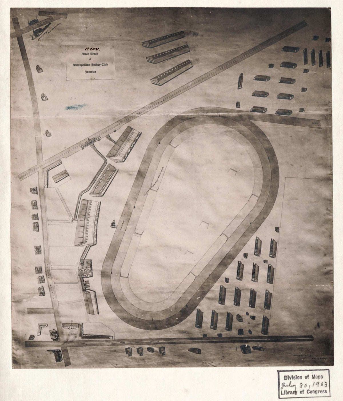 Race Track of Metropolitan Jockey Club, Jamaica in 1903 by Relic Map Company