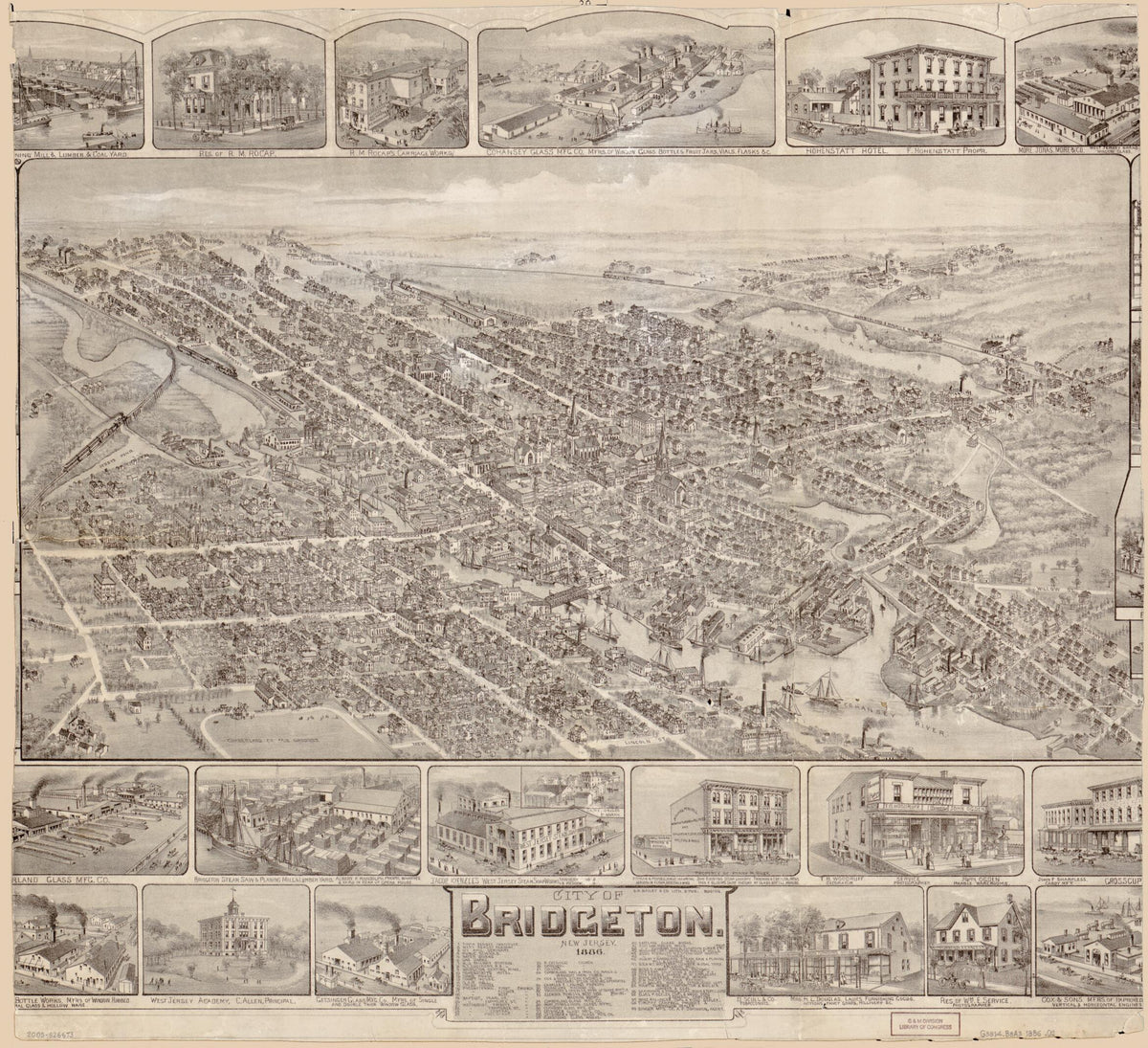 City of Bridgeton, New Jersey, 1886 by Relic Map Company
