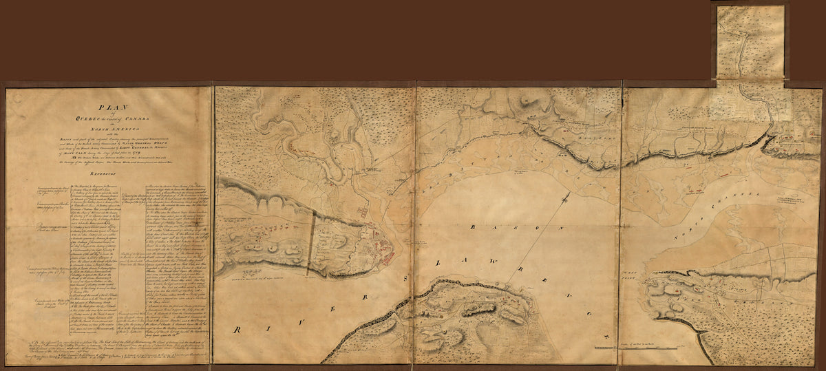 Plan of Quebec, the Capital of Canada In North America, With the Bason and Part of the Adjacent Contry sic Shewing the Principal Encampments and Works of the British Army Commanded by Maior General Wolfe and Those of the French Army Commanded by Lieut... by Relic Map Company
