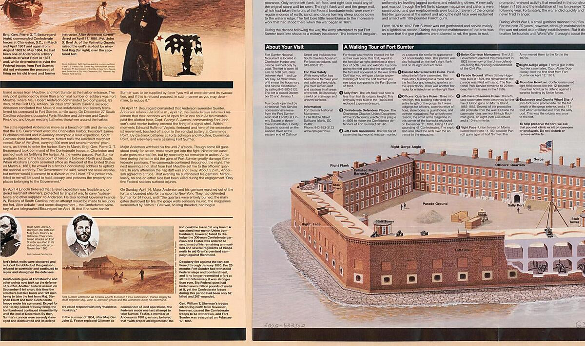 This old map of Fort Sumter National Monument, South Carolina : National Park Service, Department of the Interior ; Illustration by L. Kenneth Townsend from 1861 was created by L. Kenneth Townsend,  United States. National Park Service in 1861
