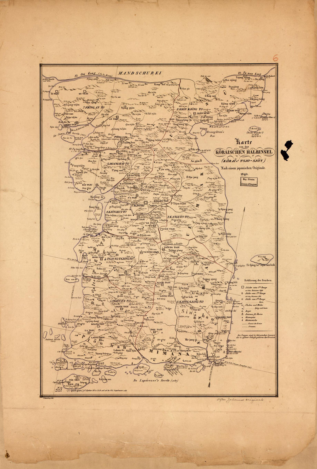 This old map of Sjön) : Nach Einem Japanischen Originale from 1840 was created by F. Desterbeog Lith in 1840
