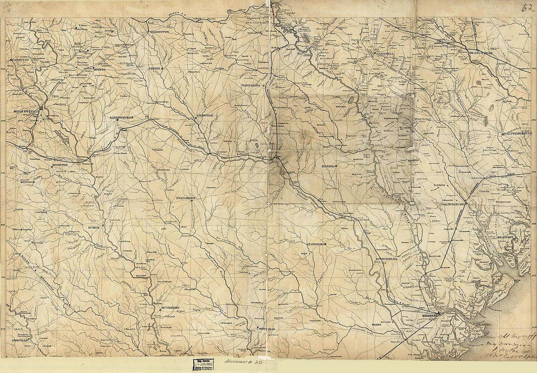 This old map of Map of Part of Georgia and South Carolina from 1865 was created by O. M. (Orlando Metcalfe) Poe in 1865