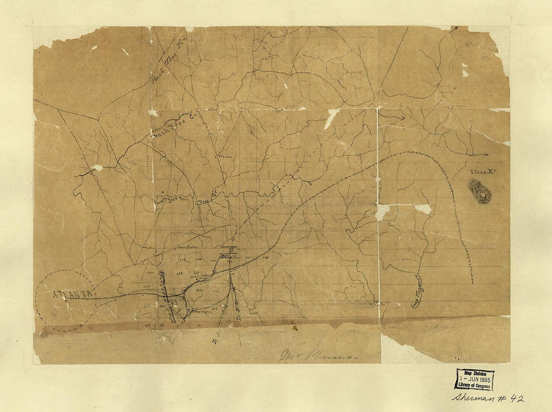 This old map of Position of Army of Tennessee Near Atlanta, Georgia, July 22, from 1864 was created by in 1864