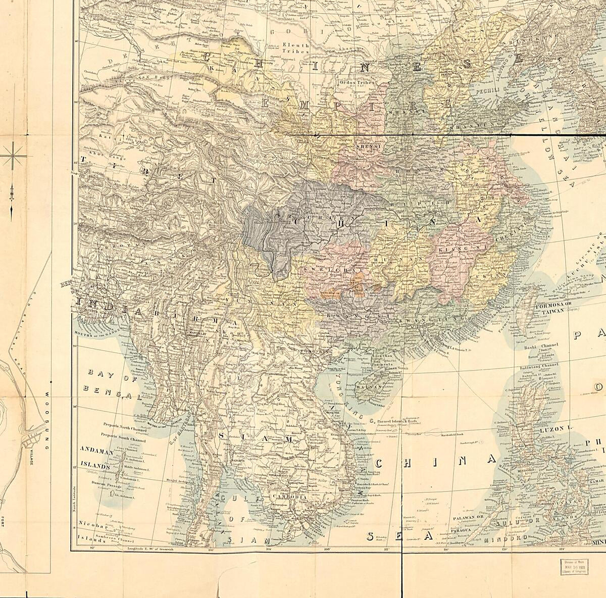 This old map of A Map of China ; a Map of Foreign Settlements at Shanghai, from 1897 was created by  Edward Stanford Ltd in 1897