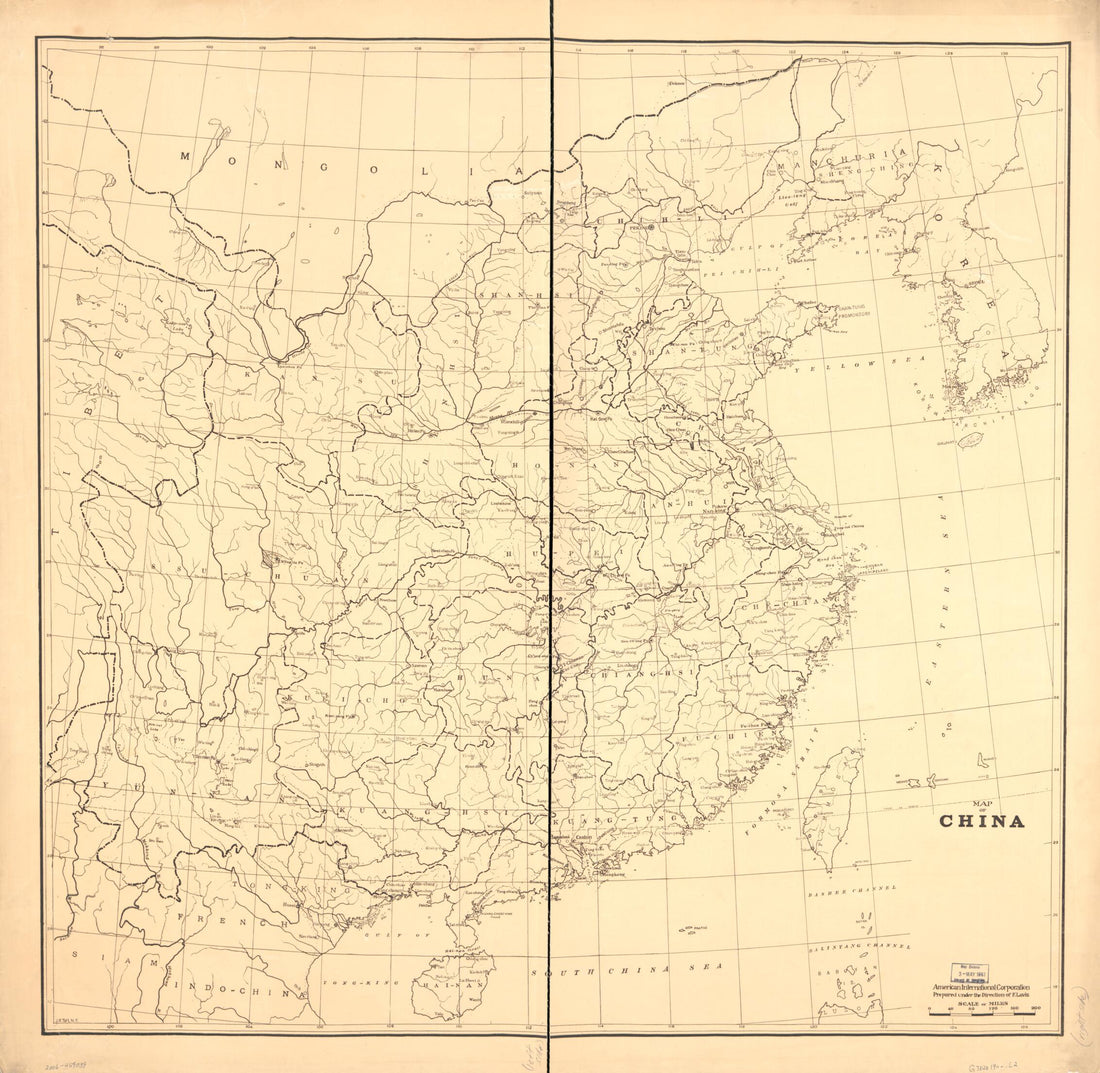 This old map of Map of China from 1900 was created by F. Lavis in 1900