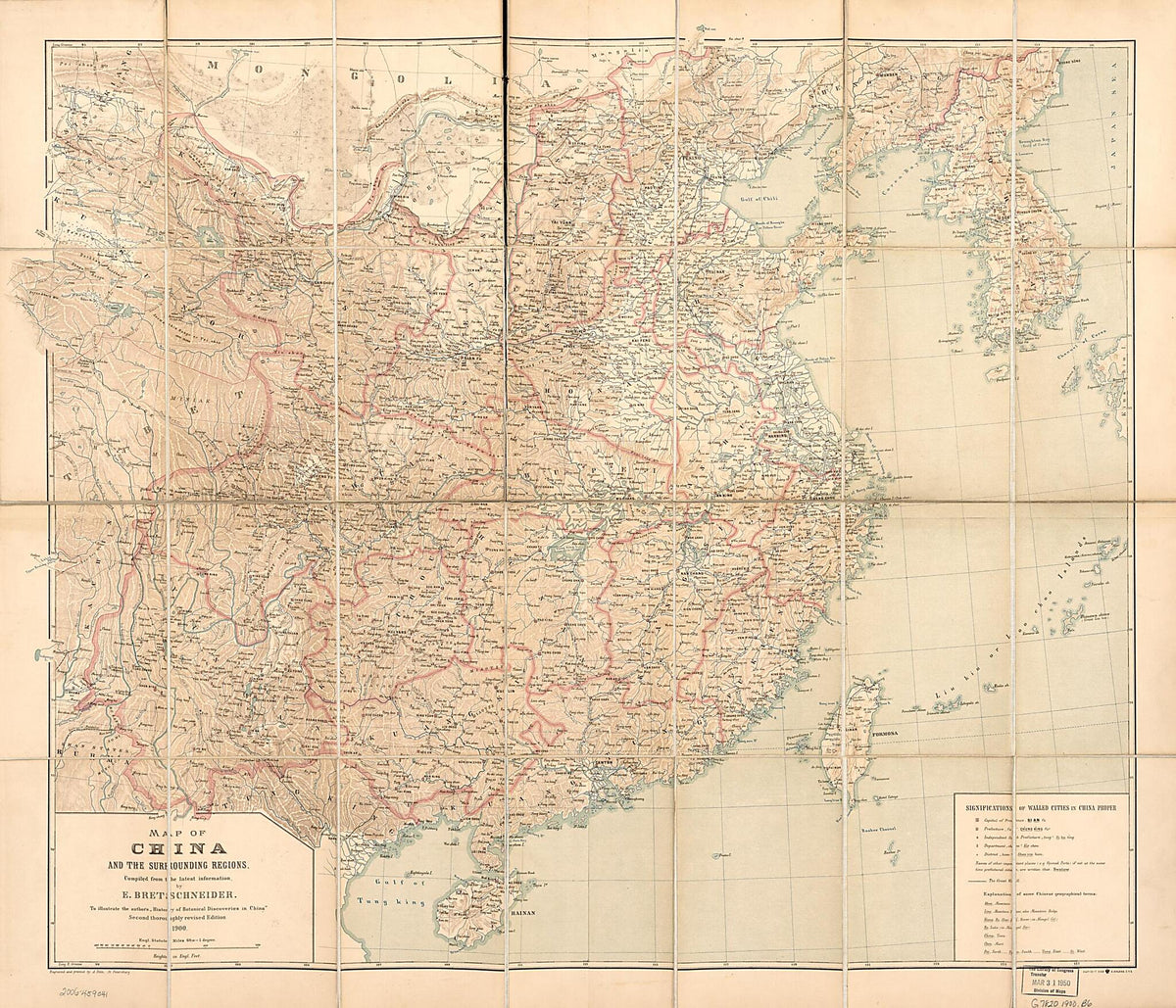 Map of China and the Surrounding Regions 1900 by Relic Map Company