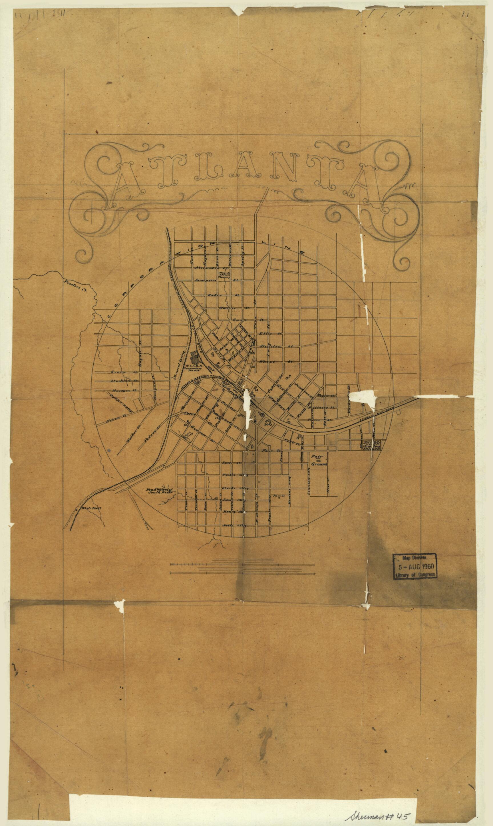 This old map of Atlanta from 1864 was created by in 1864