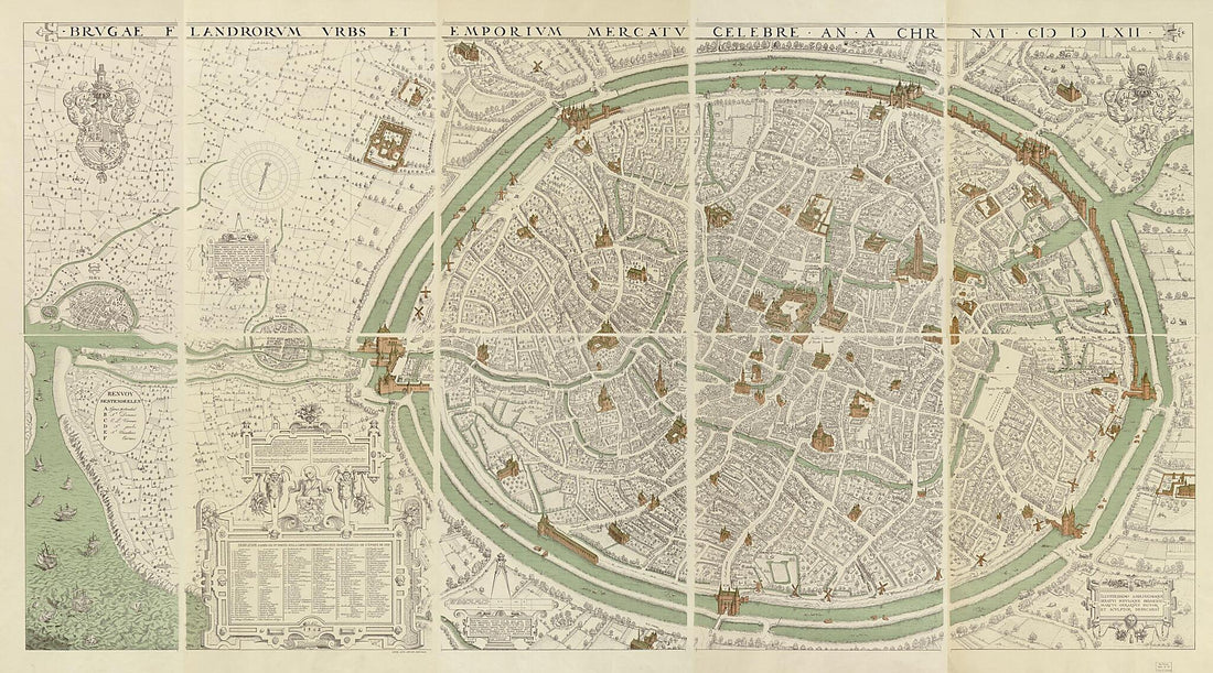 This old map of Brugae Flandorum Urbs Et Emporium Mercatu Celebre an a Chr. Nat. (Brvgae Flandorvm Vrbs Et Emporivm Mercatv Celebre an a Chr. Nat) from 1900 was created by Marcus Gheeraerts in 1900