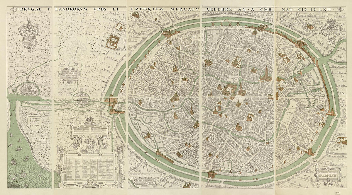 Brugae Flandorum Urbs Et Emporium Mercatu Celebre an a Chr. Nat. (Brvgae Flandorvm Vrbs Et Emporivm Mercatv Celebre an a Chr. Nat) 1900 by Relic Map Company