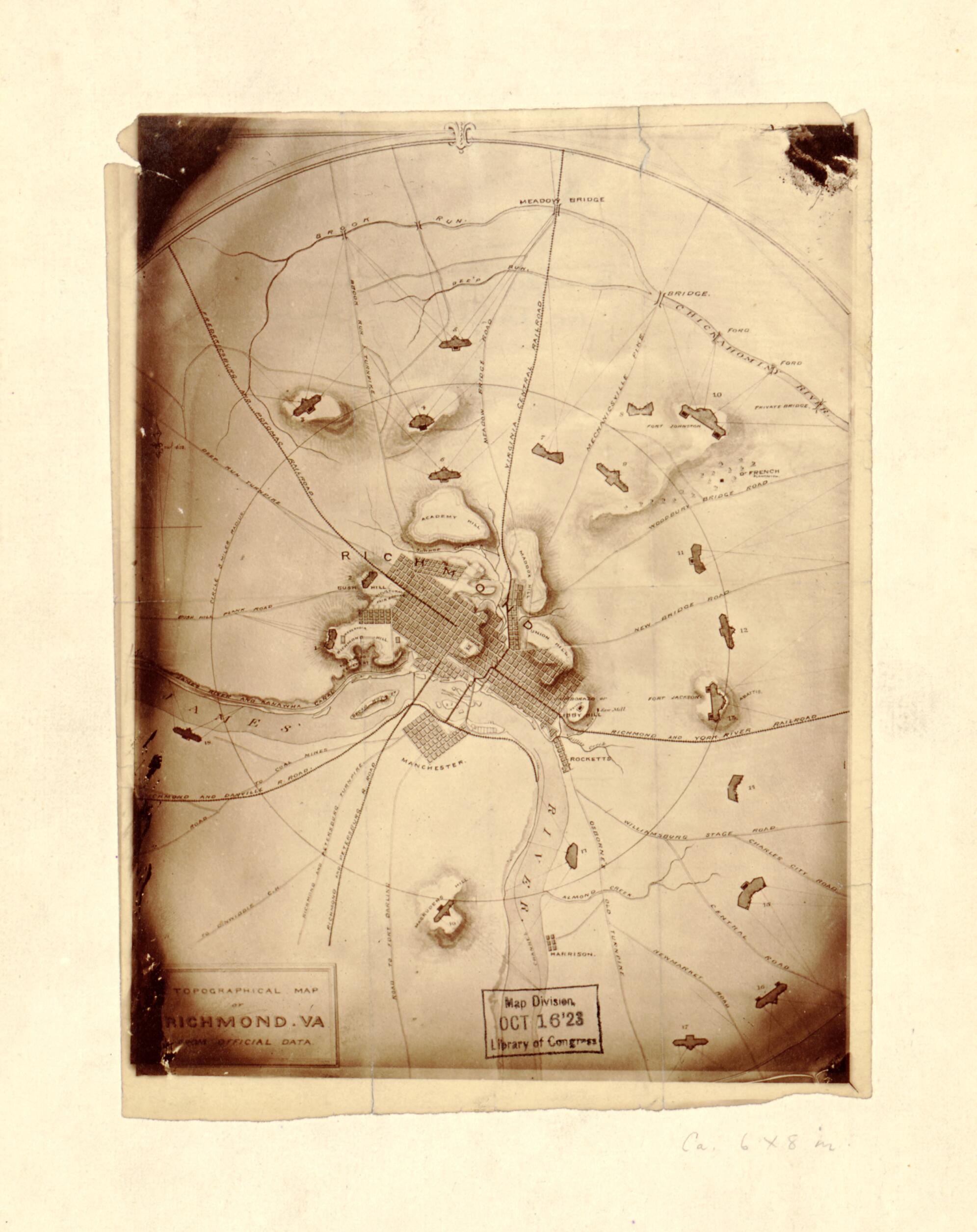 This old map of Topographical Map of Richmond, Va., from Official Data from 1862 was created by in 1862