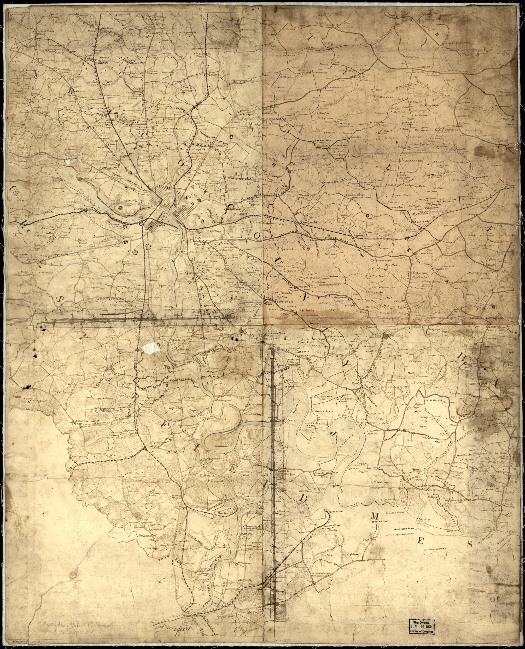 This old map of Map of Richmond and Vicinity from 1864 was created by Confederate States of America. Army. Department of Northern Virginia. Chief Engineer&