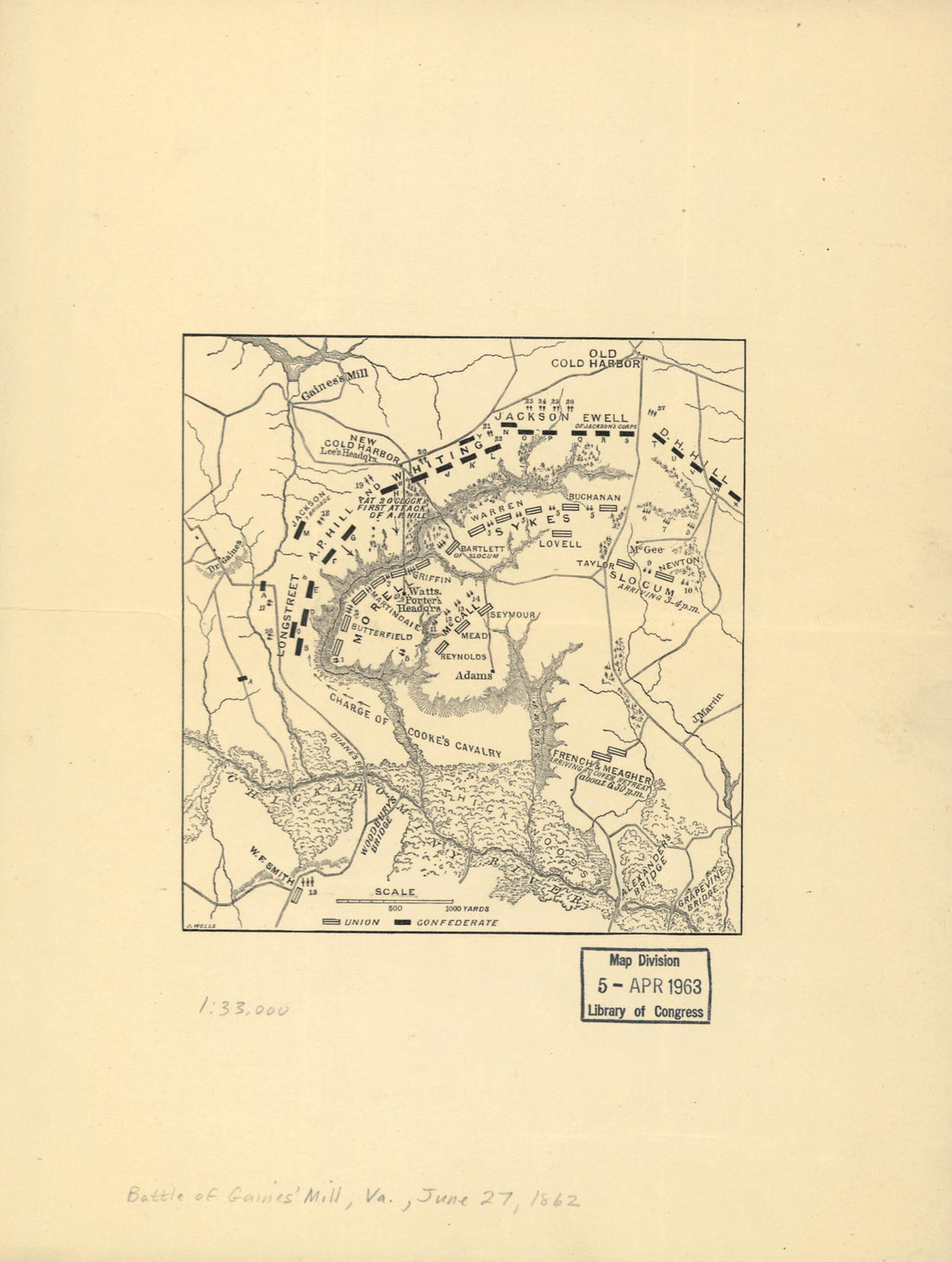 This old map of Map of the Battle Field of Gaines&