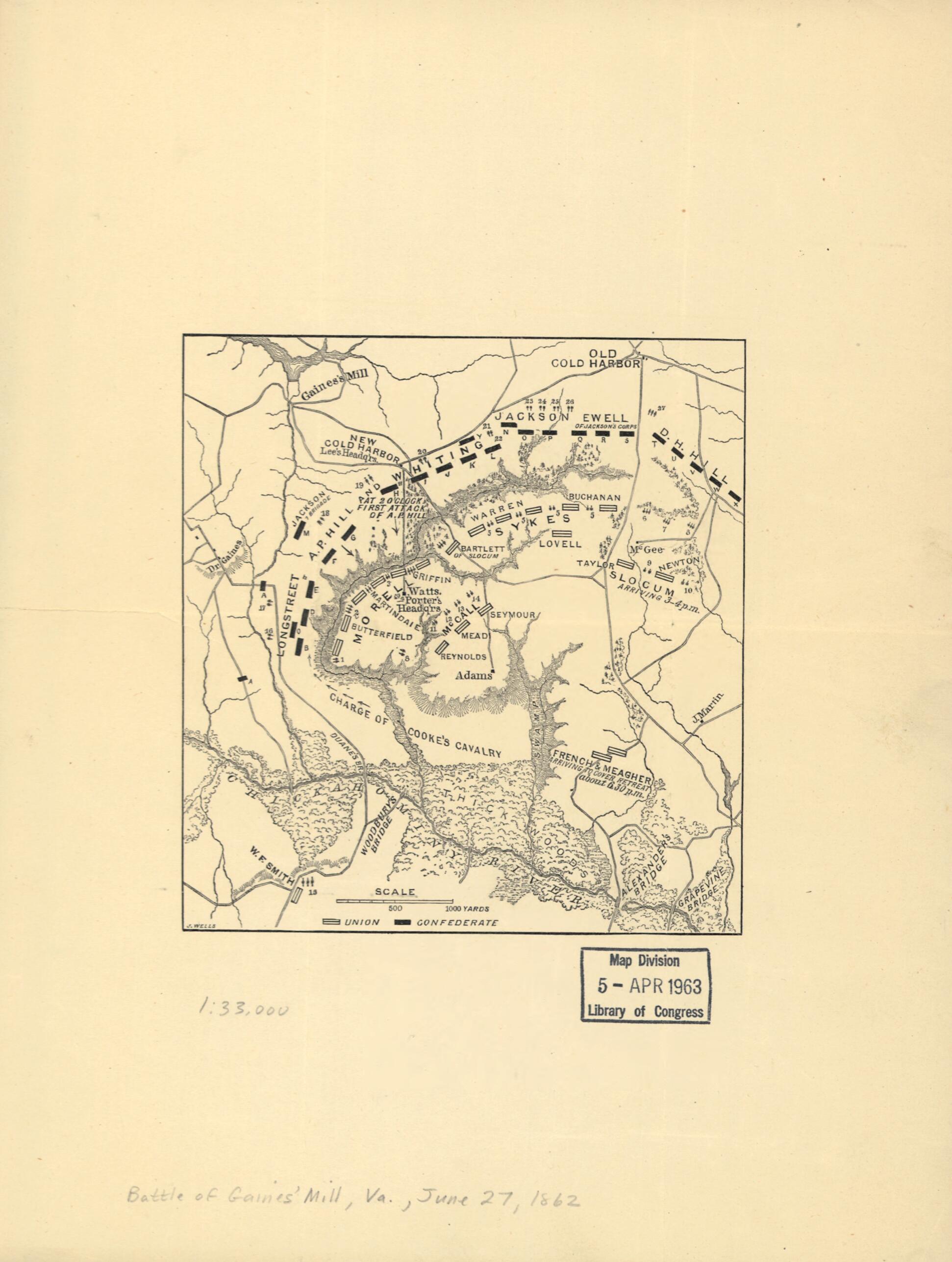 This old map of Map of the Battle Field of Gaines&