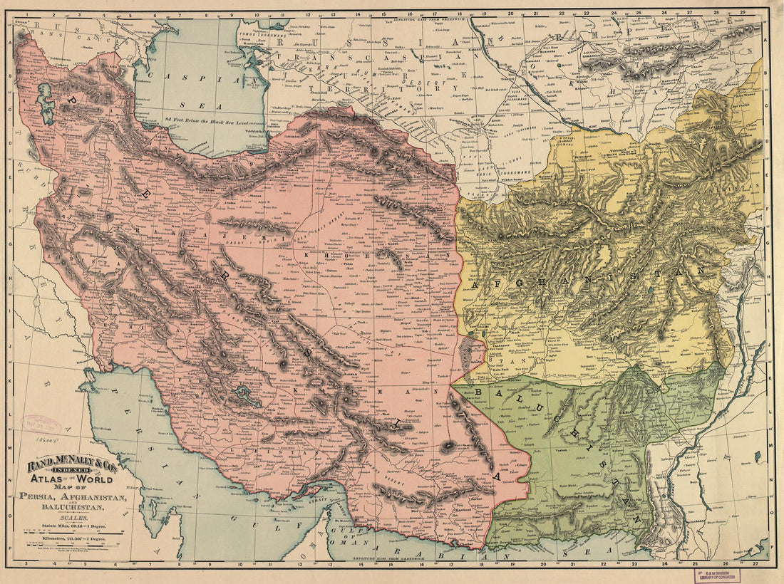 This old map of Map of Persia, Afghanistan and Baluchistan. (Rand, McNally & Co.&