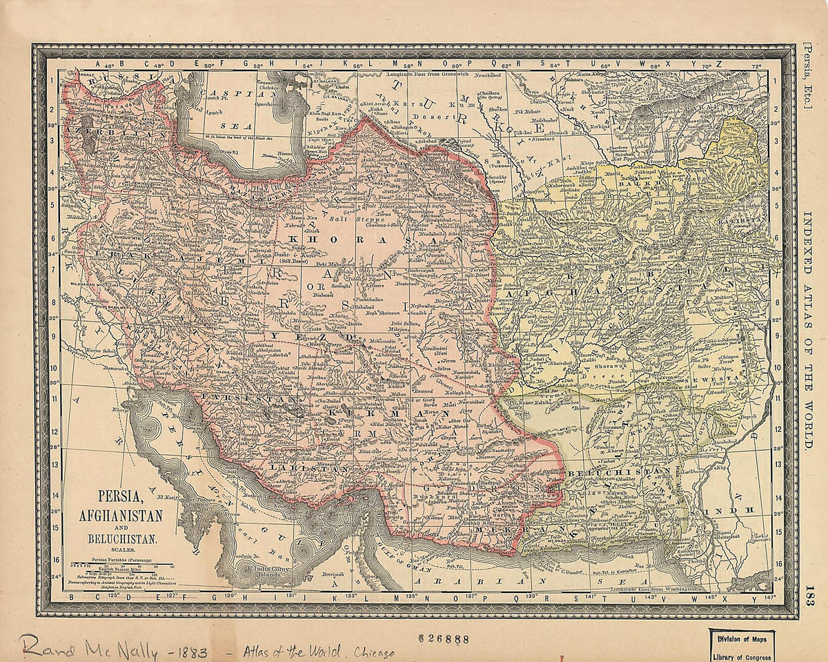 Persia, Afghanistan and Beluchistan. (Persia, Etc) 1883 by Relic Map Company