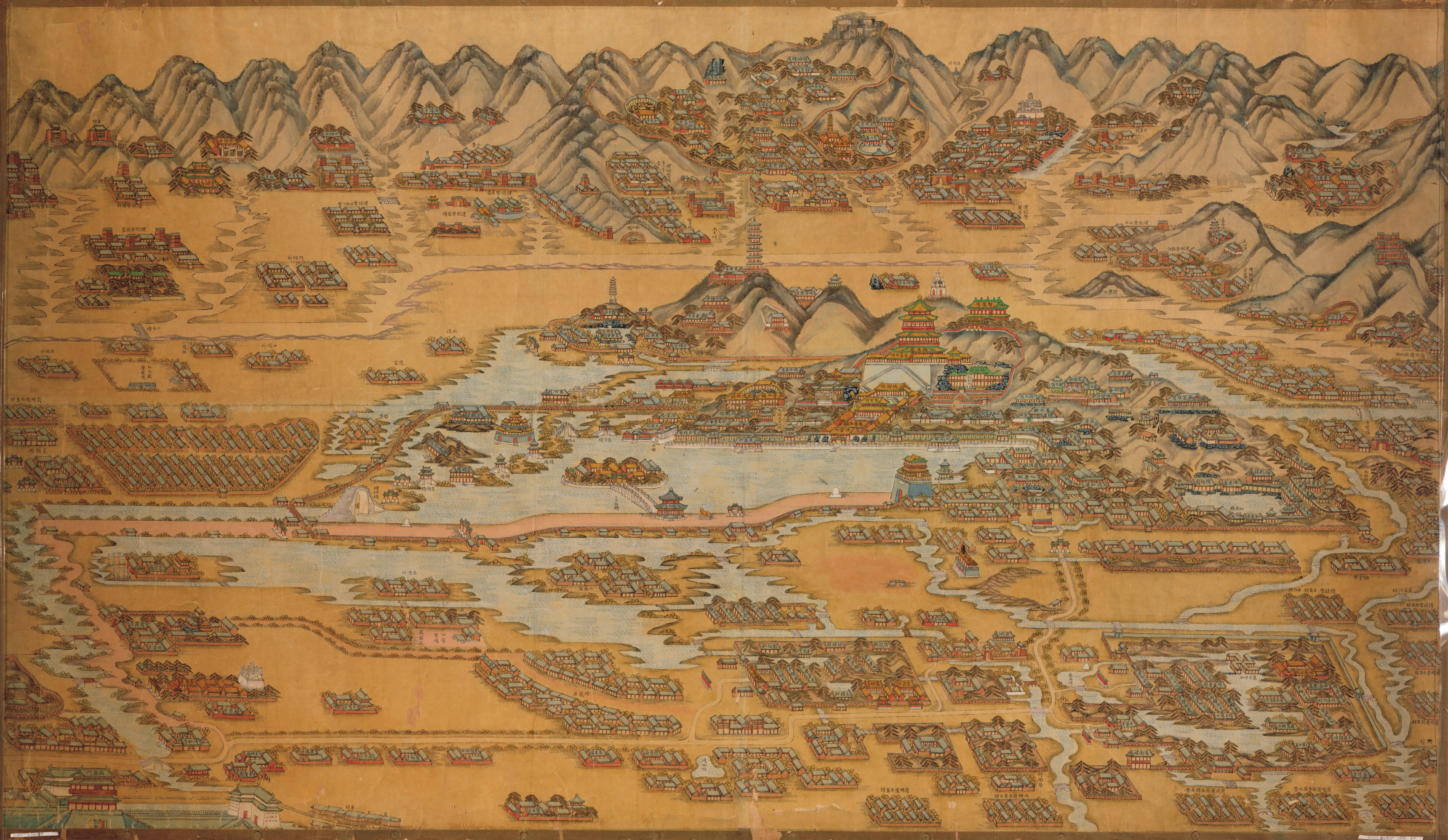 This old map of Beijing Yi He Yuan He Ba Qi Bing Ying from 1888 was created by in 1888
