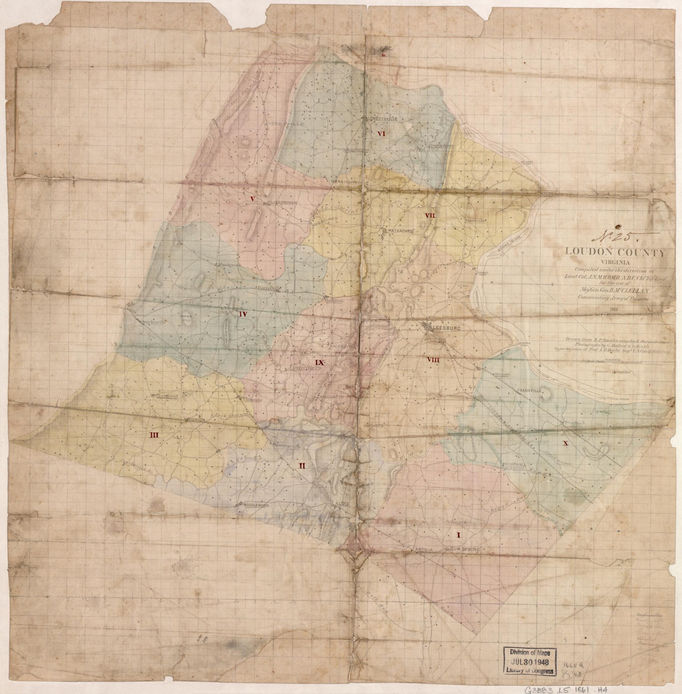 Loudoun County, Virginia 1861 by Relic Map Company