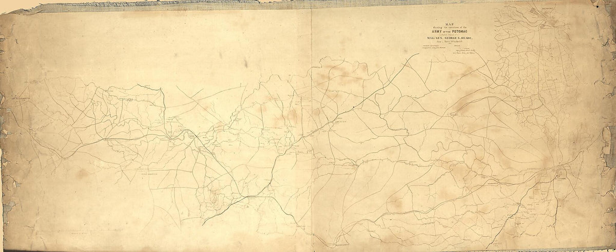 Map Showing the Operations of the Army of the Potomac Under Command of Mag. sic Gen. George G. Meade, : From March 29th to April 9th, in 1865 by Relic Map Company