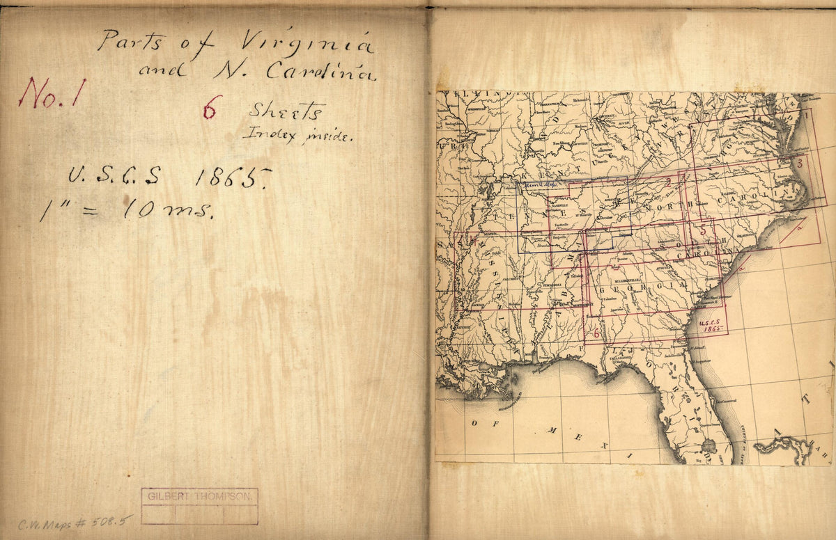 Map of Virginia and North Carolina from the Coast to the Blue Ridge 1865 by Relic Map Company